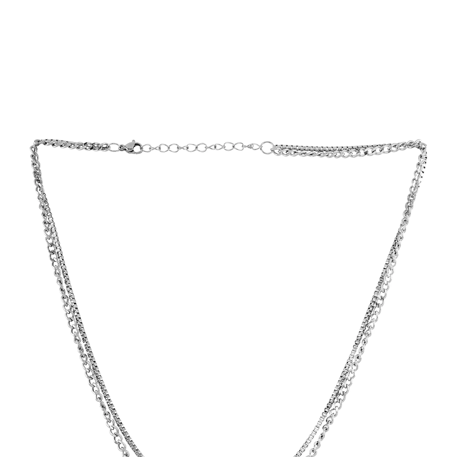 Madmax Men Silver Layered Necklace - Image 4