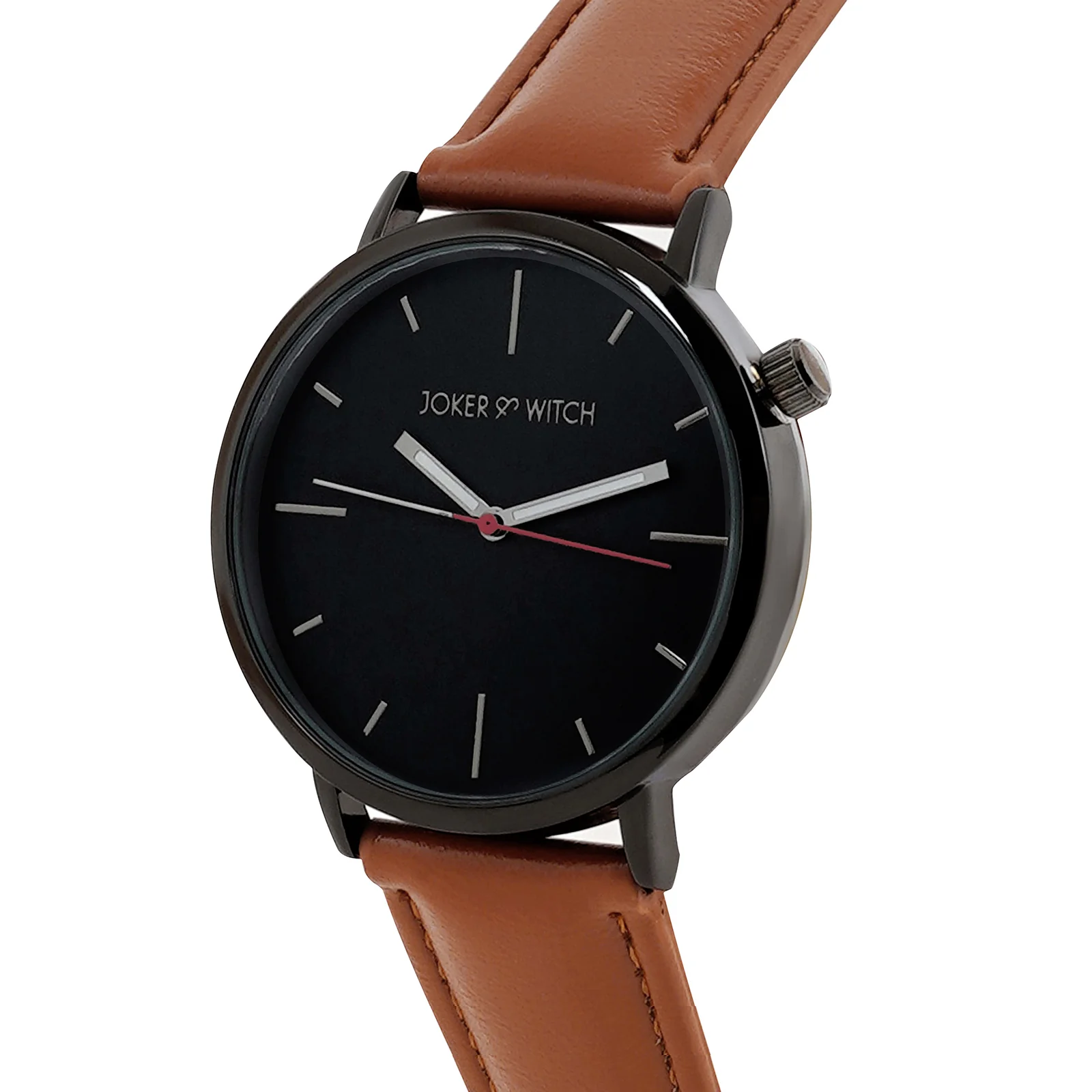 Manchester Black Large Dial Brown PU Strap Men's Watch - Image 4