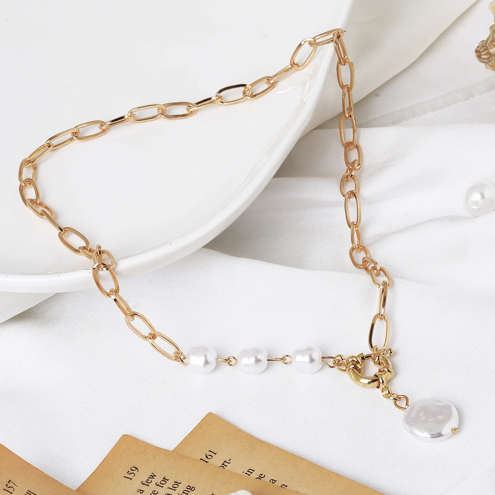 Marella Pearl Gold Necklace - Image 2