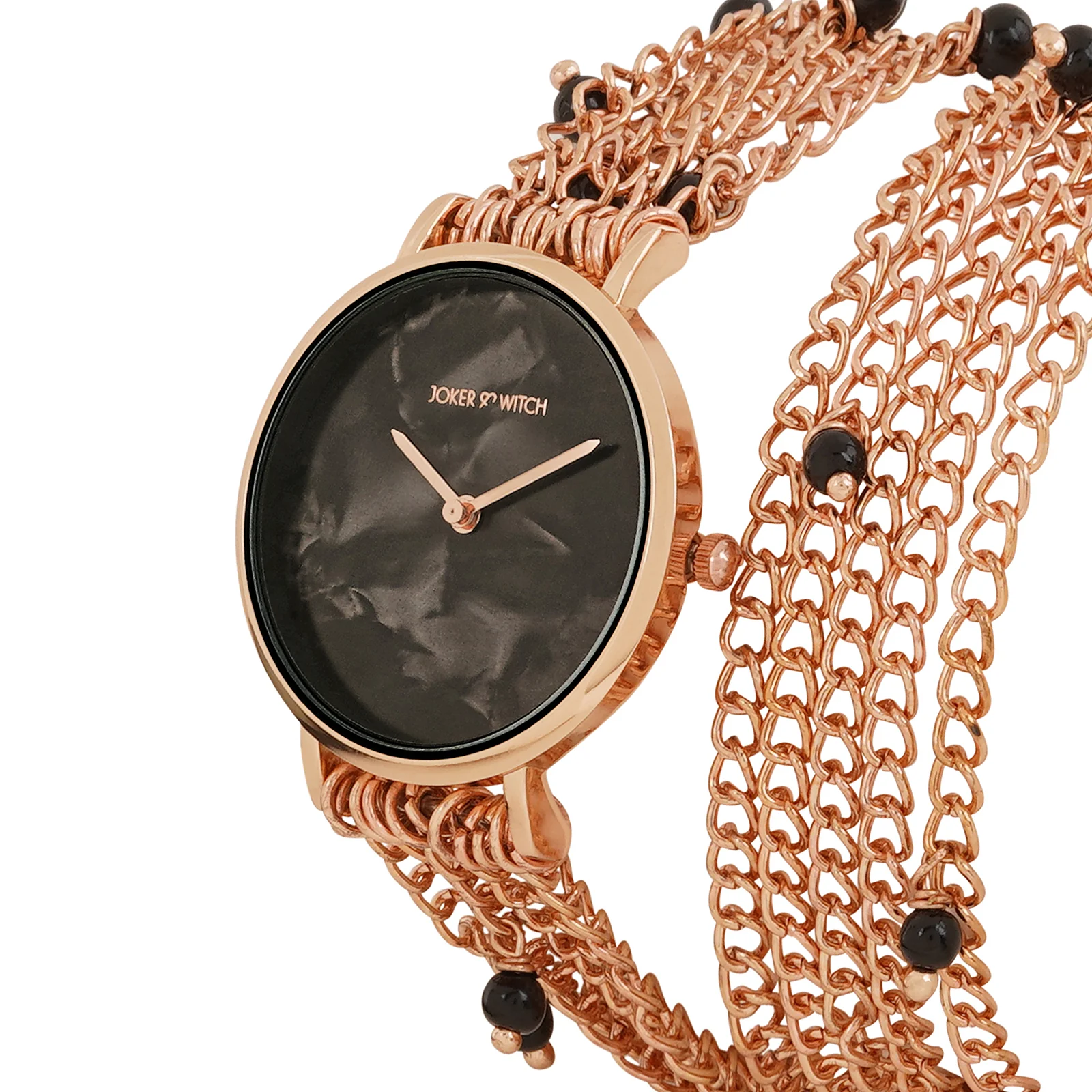 Margetti Black MOP Medium Dial Rose Gold Pearl Wrap Around Strap Women's Watch - Image 5