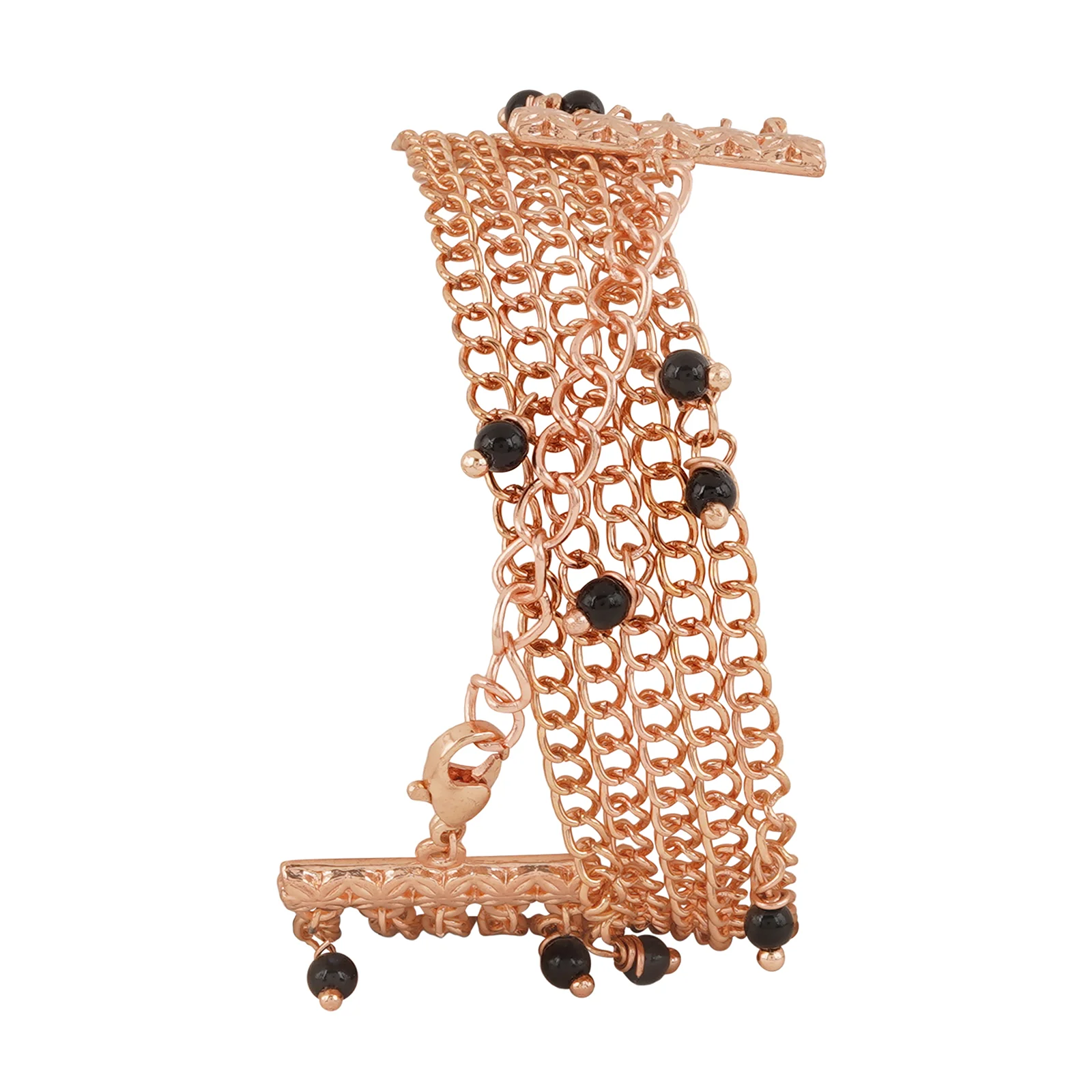 Margetti Black MOP Medium Dial Rose Gold Pearl Wrap Around Strap Women's Watch - Image 6