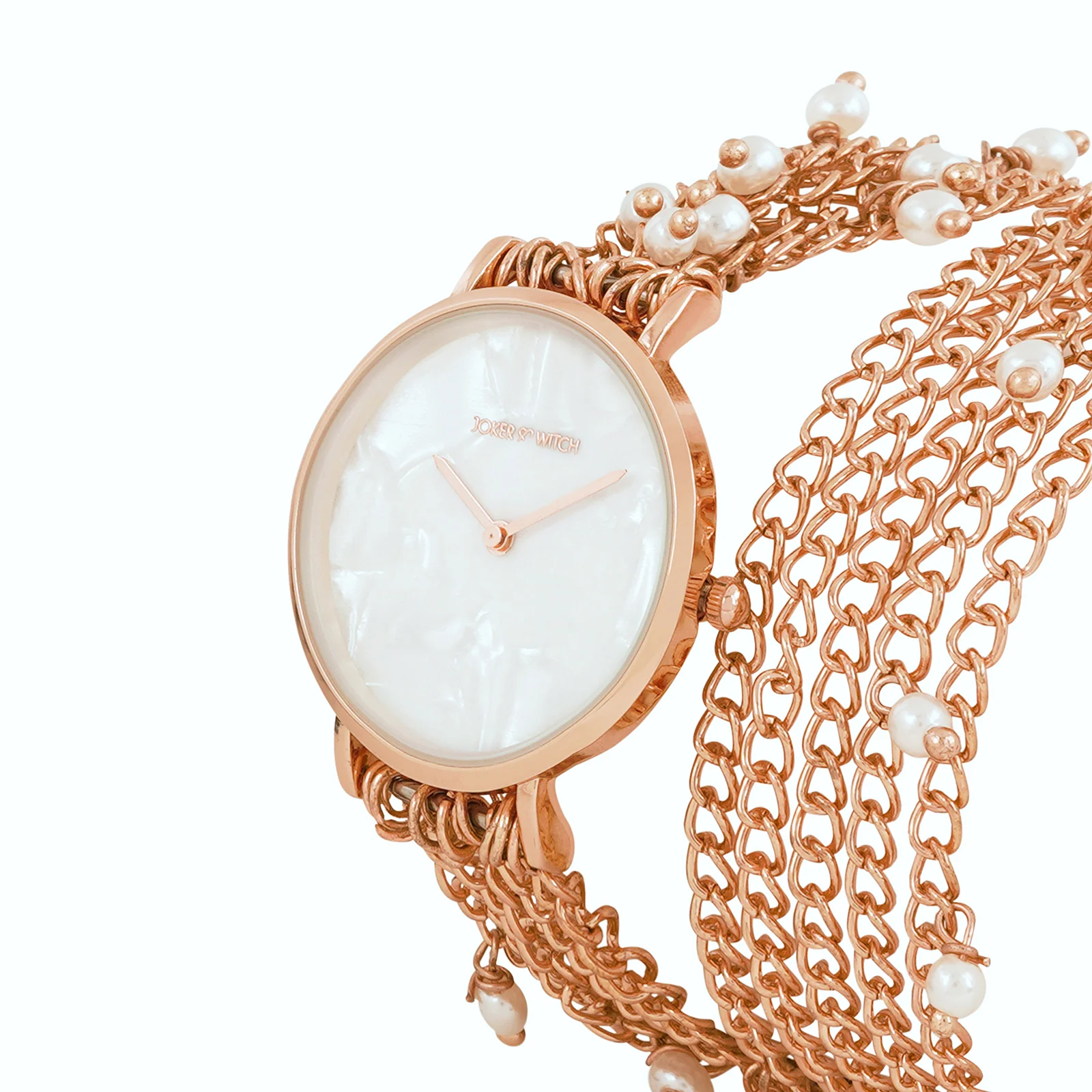 Margetti White MOP Medium Dial Rose Gold Pearl wrap Around Strap Women's Watch - Image 5