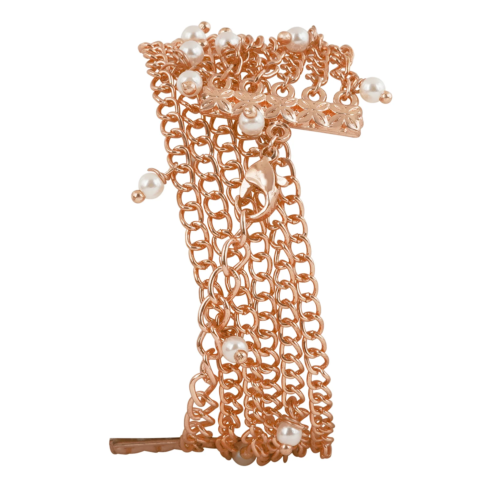 Margetti White MOP Medium Dial Rose Gold Pearl wrap Around Strap Women's Watch - Image 6
