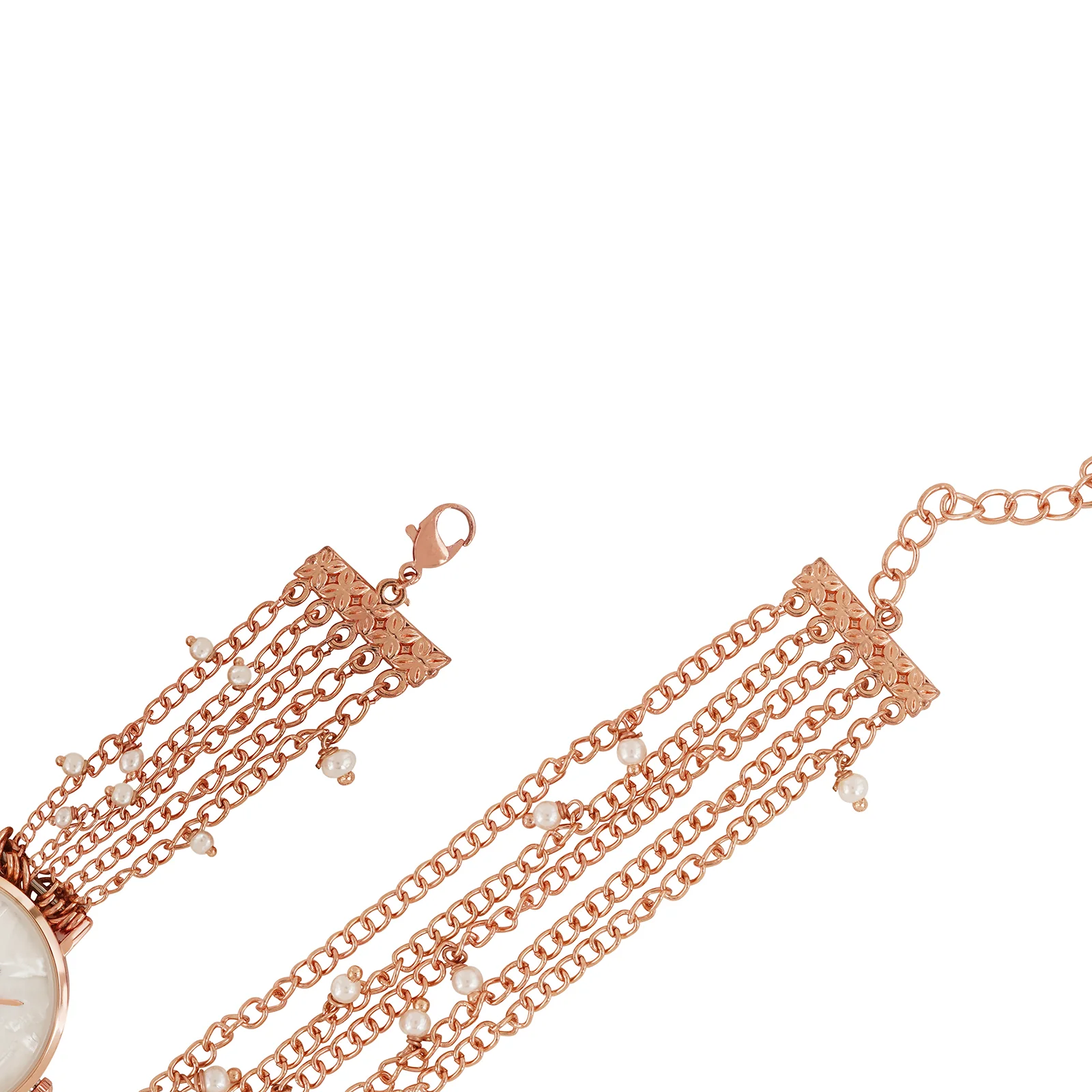 Margetti White MOP Medium Dial Rose Gold Pearl wrap Around Strap Women's Watch - Image 7