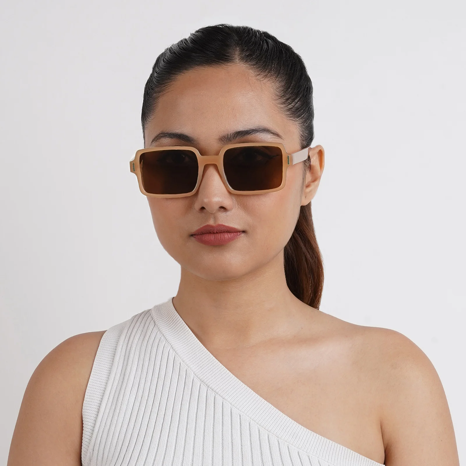 Mariana Brown & Beige Rectangular Sunglasses - Image 2