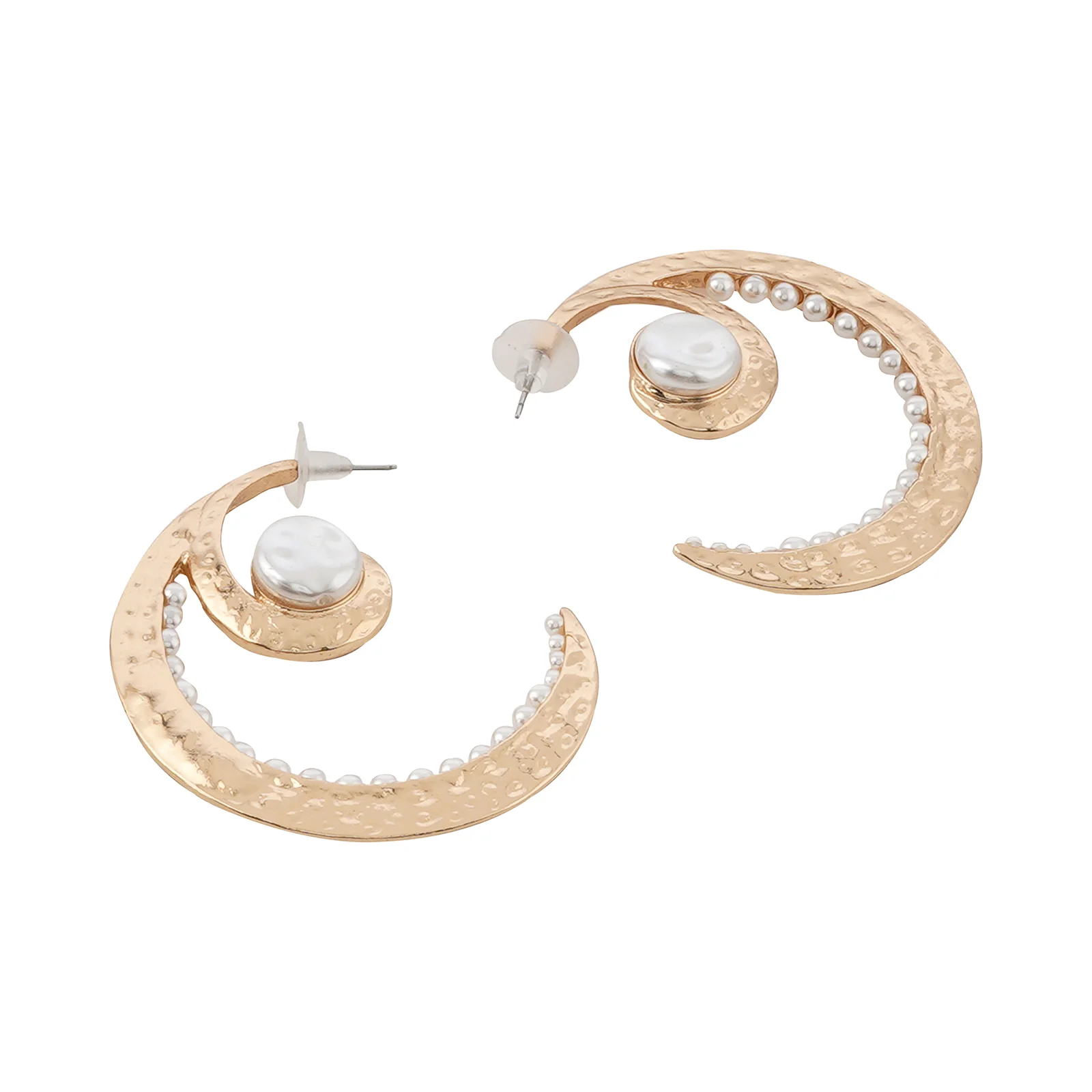 Marine Pearl Gold Earrings - Image 4