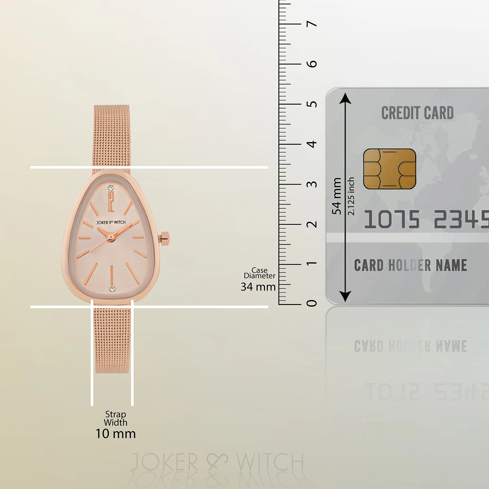Maris Rose Gold Small Oval Dial Mesh Strap Women's Watch - Image 8