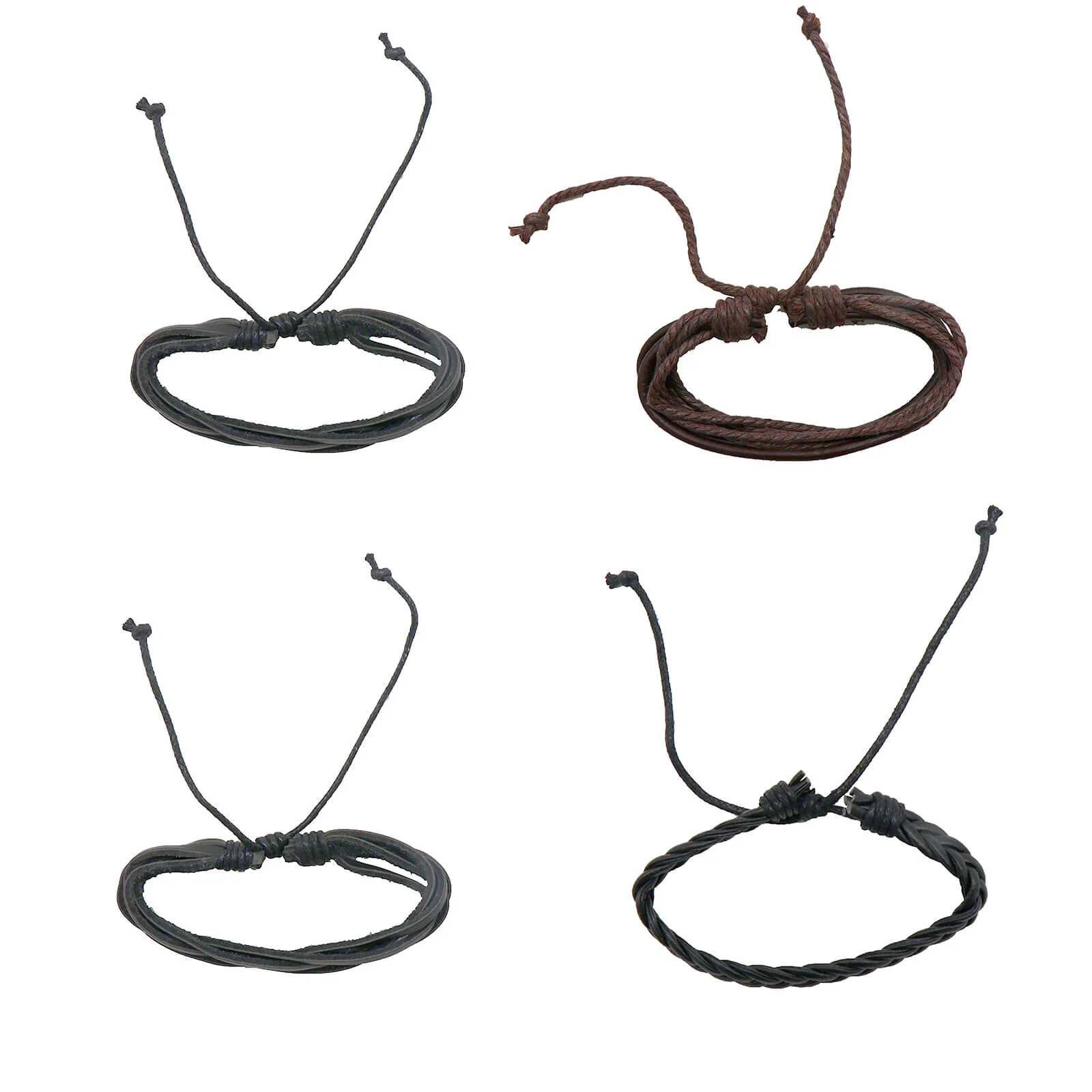 Mason Set of 4 Brown and Black Men's Bracelet - Image 3