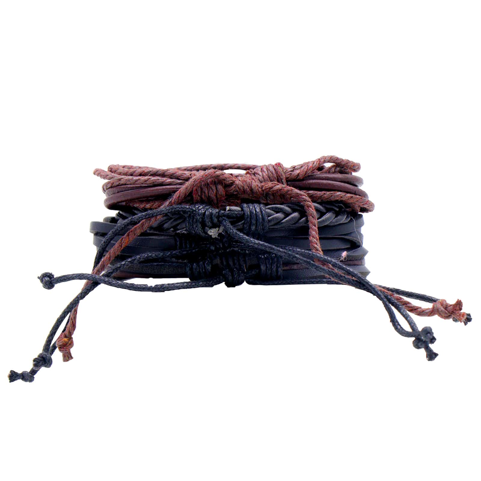 Mason Set of 4 Brown and Black Men's Bracelet - Image 4