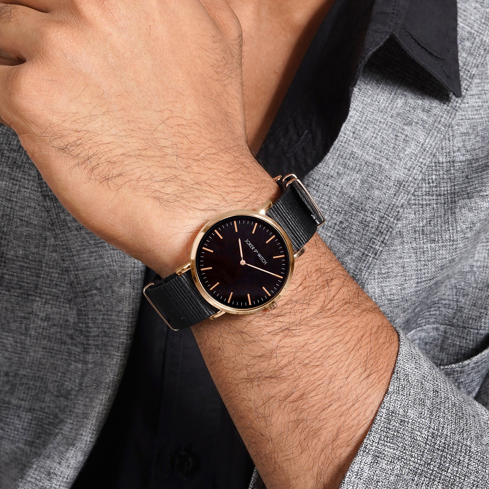 Matrix Black Large Dial Nato Strap Men's Watch - Image 5