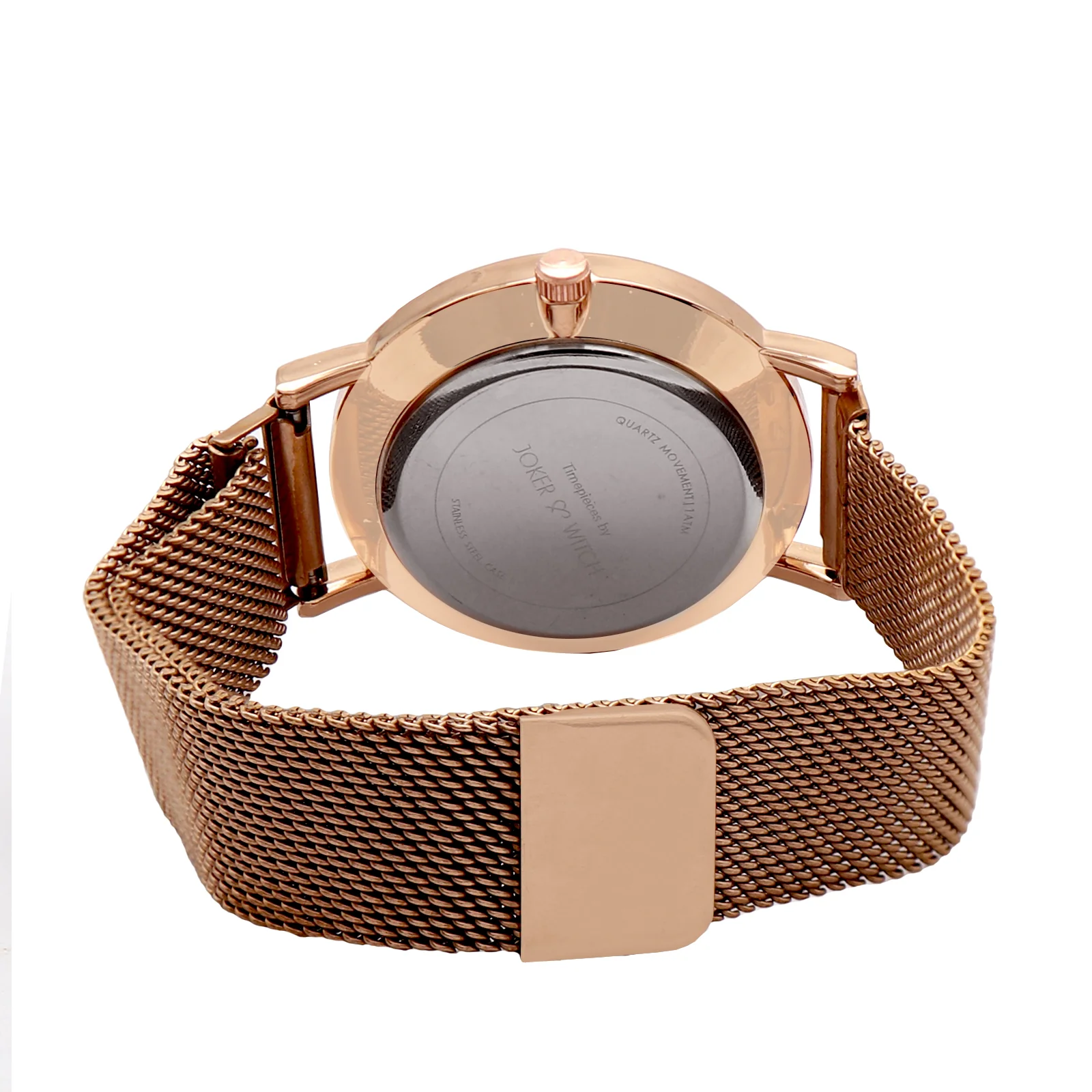 Matte Shimmer Rosegold Watch Bracelet Stack - Image 4
