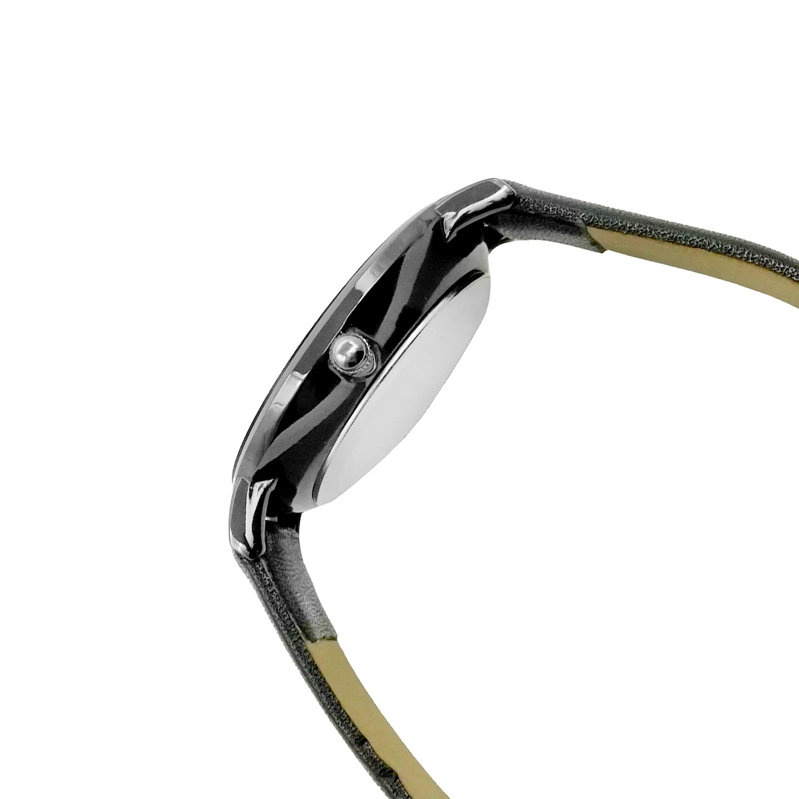Ines Silver Black Medium Dial PU Strap Women's Watch - Image 4