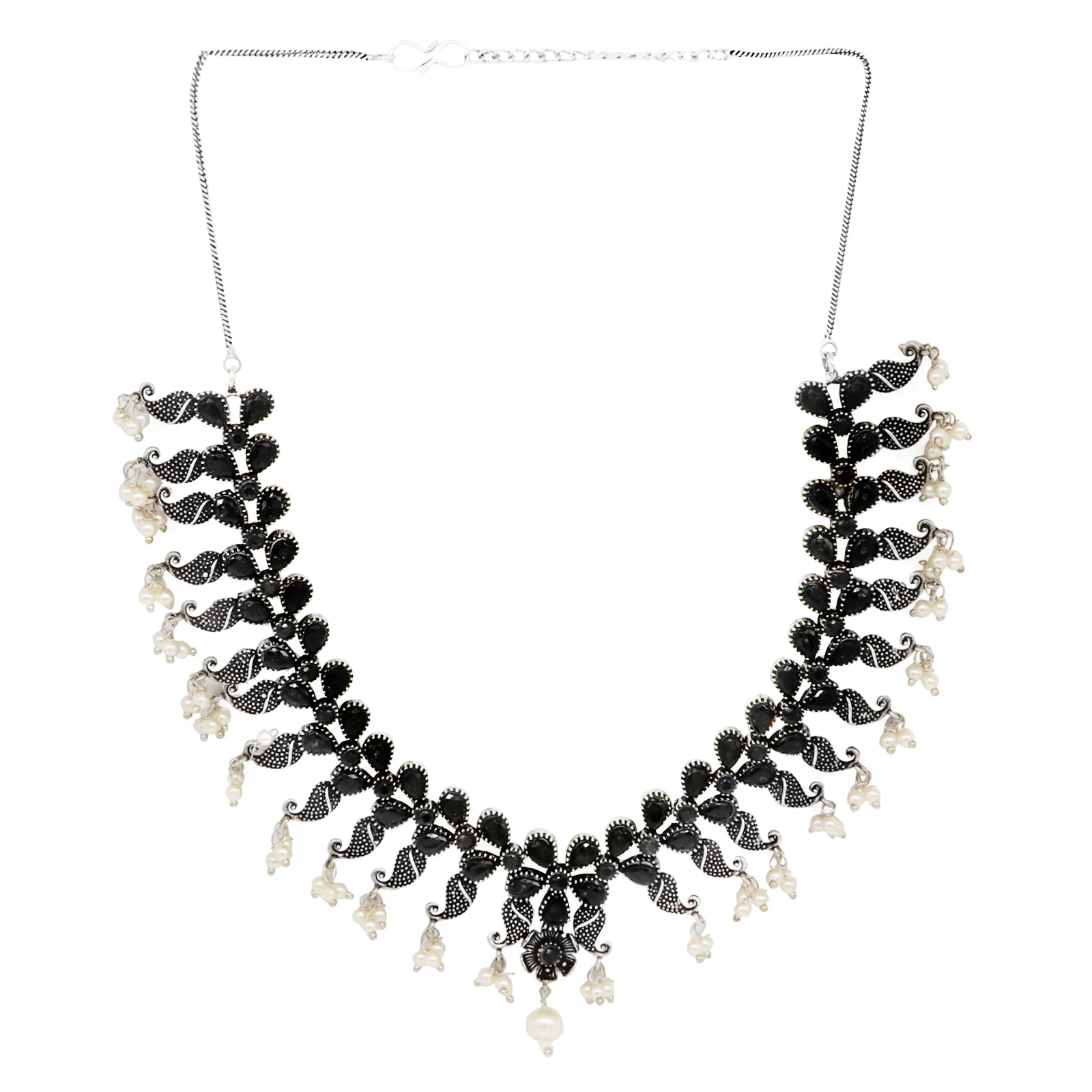 Maya  Black Silver Oxidized Jewelry Set - Image 2