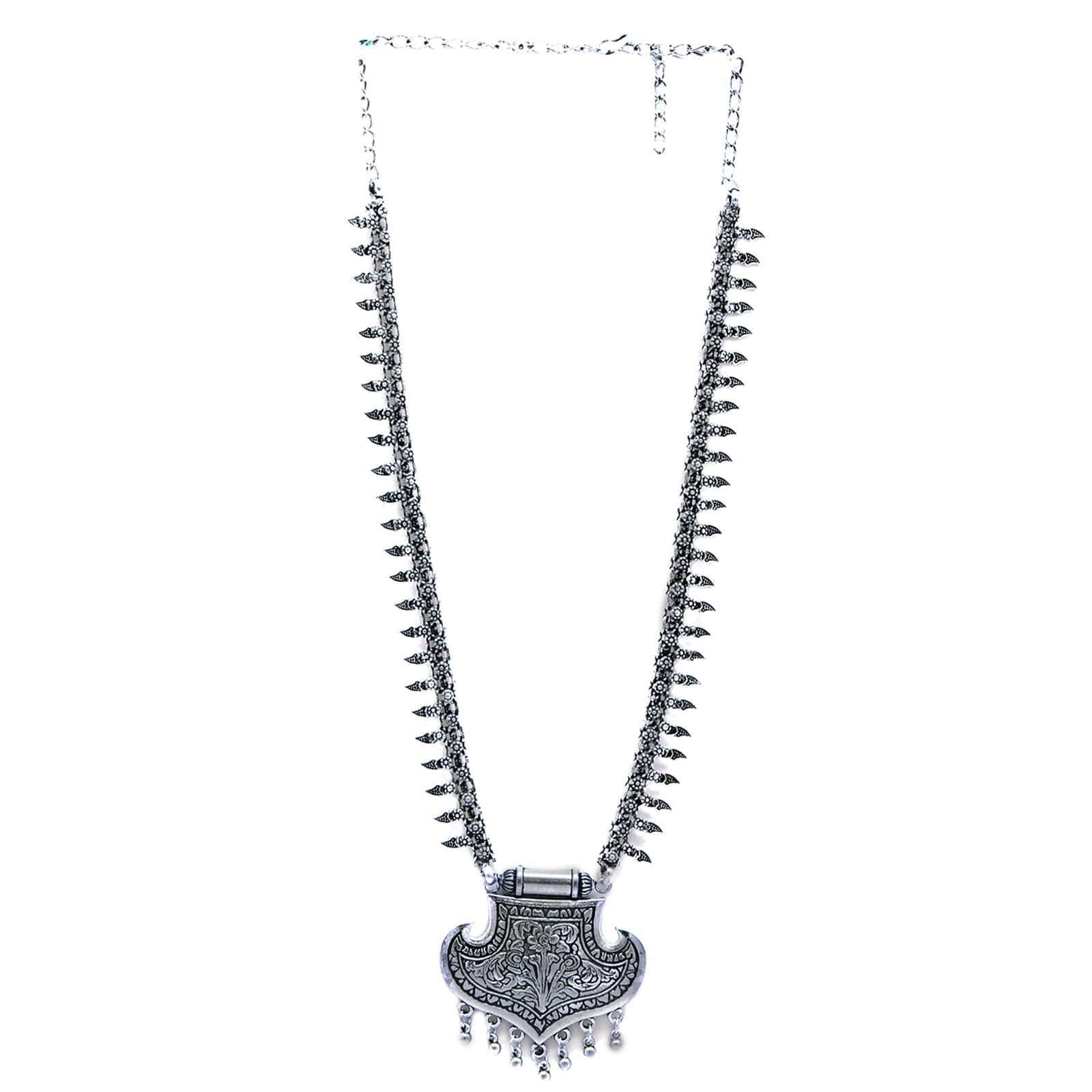 Mayra Silver Oxidized Necklace - Image 3
