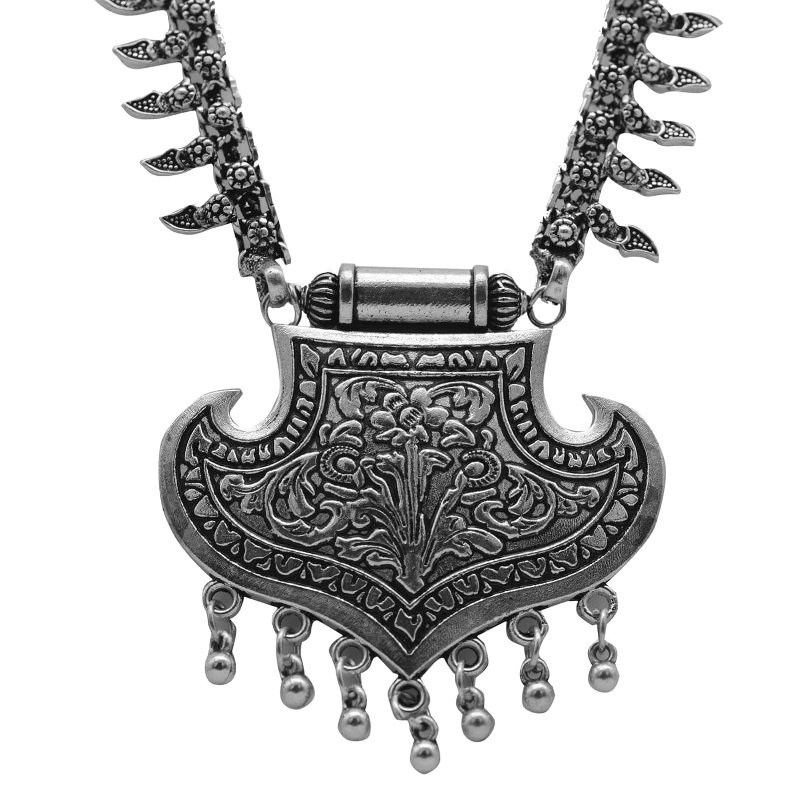 Mayra Silver Oxidized Necklace - Image 4