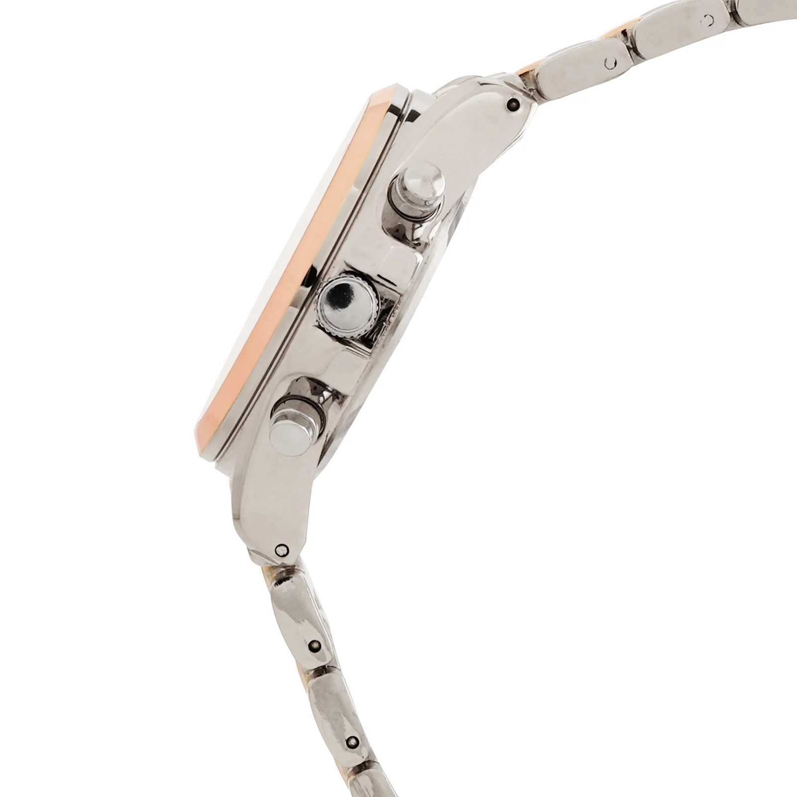Meghan Silver Large Dial Dual Tone Linked Chain Strap Women's Watch - Image 5