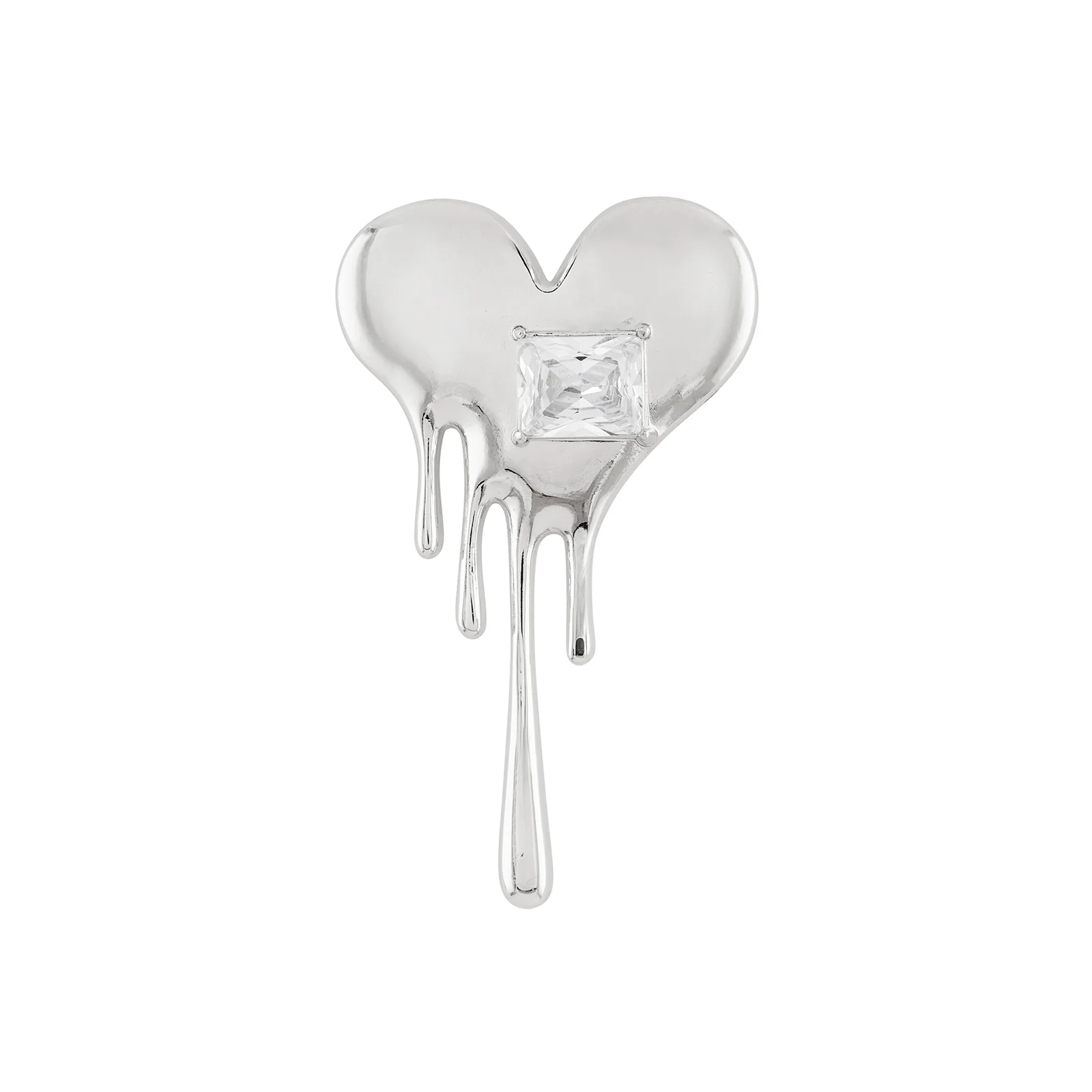 Melting Heart Silver Brooch - Image 3