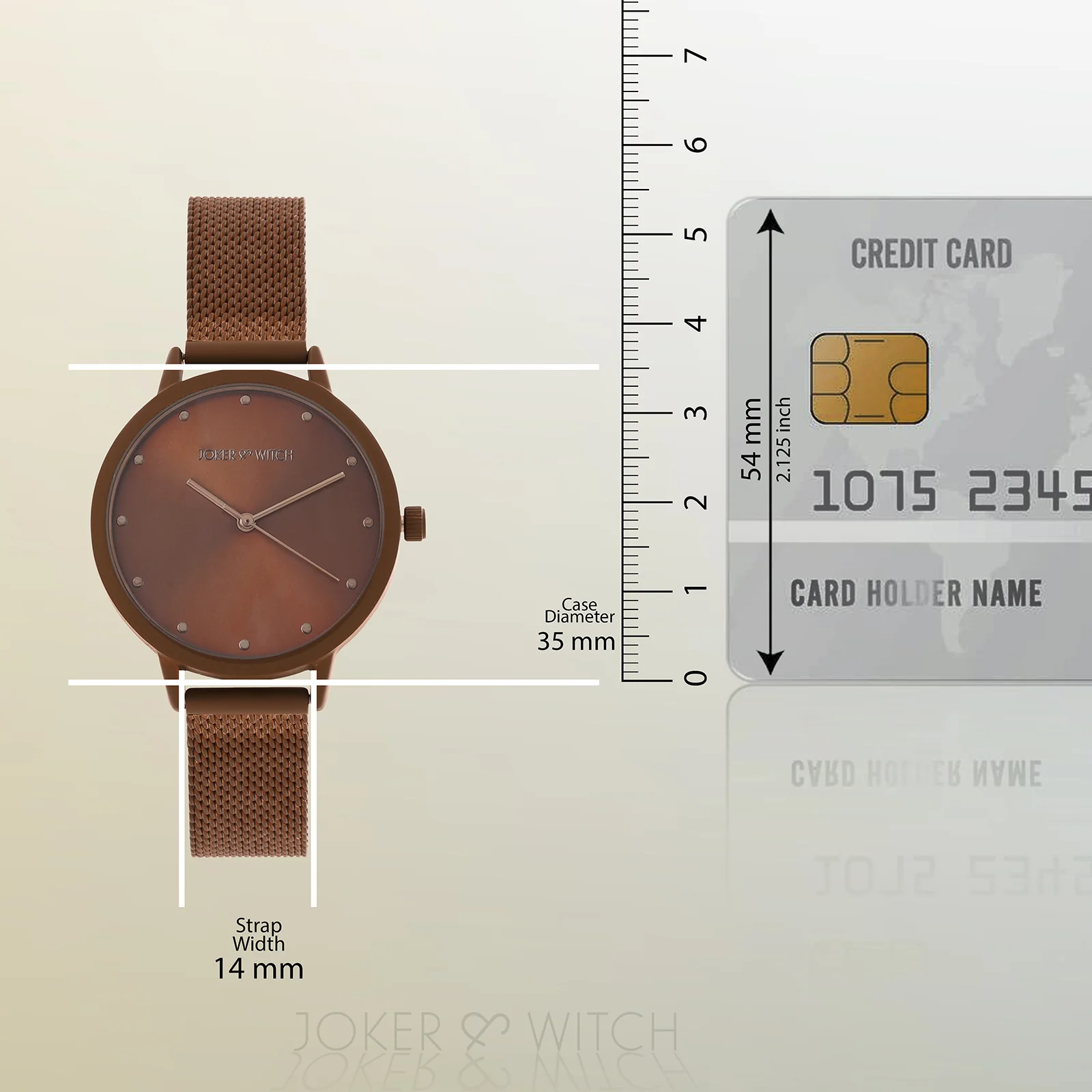Mercer Copper Medium Dial Mesh Strap Women's Watch - Image 8