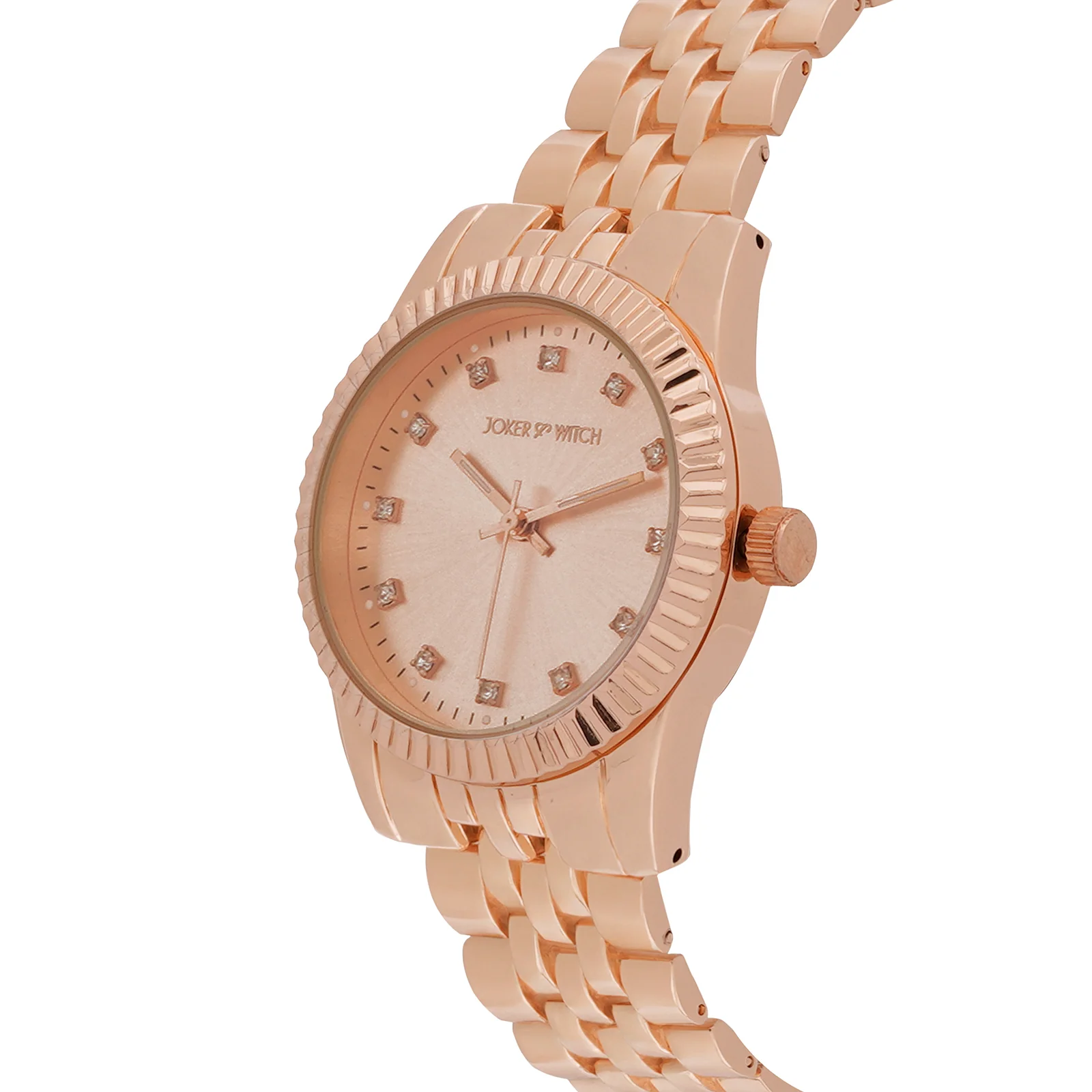 Meridian Rose Gold Large Dial Linked Chain Strap Women's Watch - Image 4
