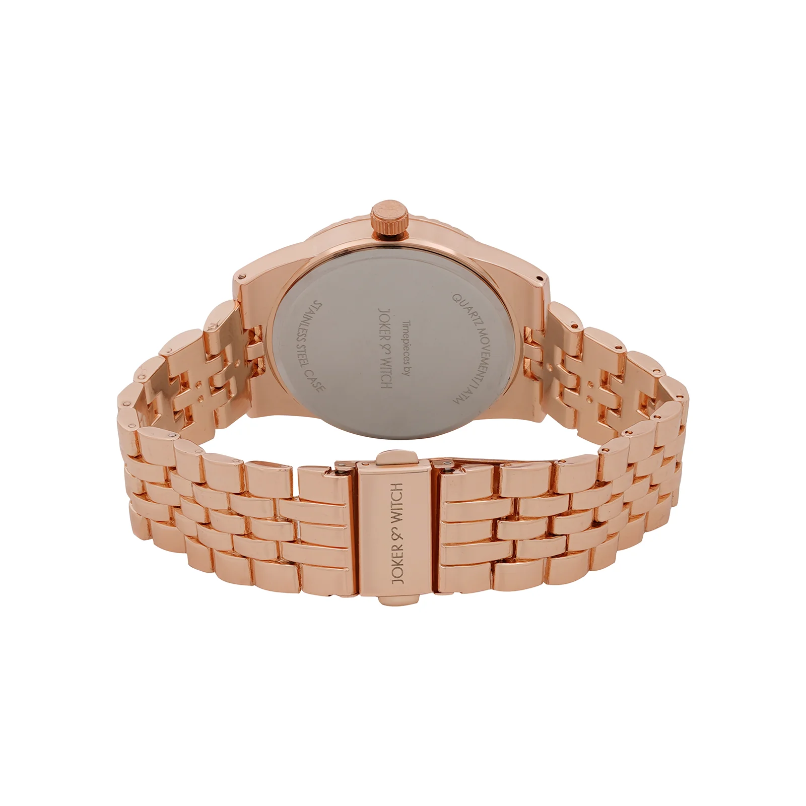 Meridian Blue Large Dial Rose Gold Linked Chain Strap Women's Watch - Image 6
