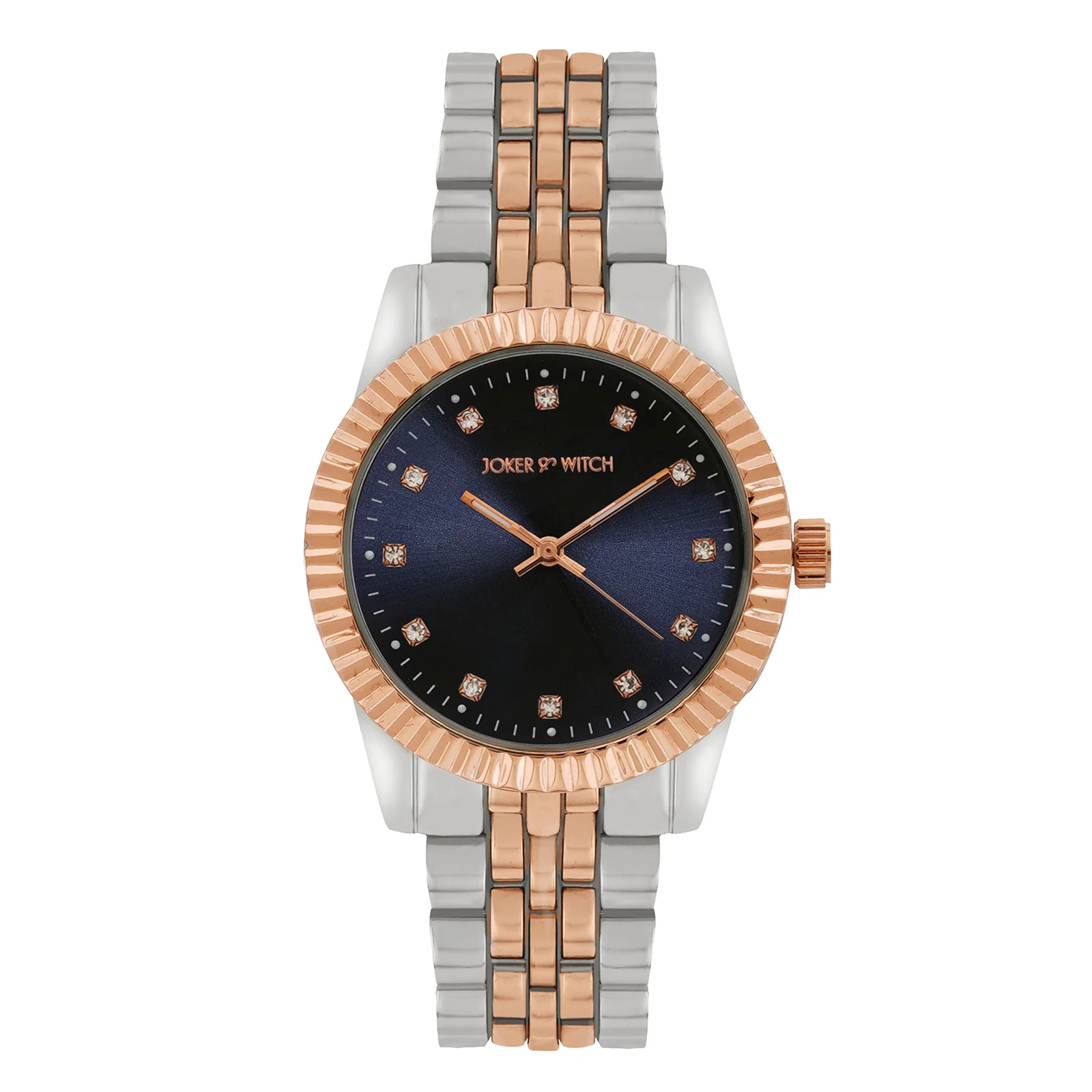 Meridian Blue Large Dial Dual Tone Linked Chain Strap Women's Watch - Image 3