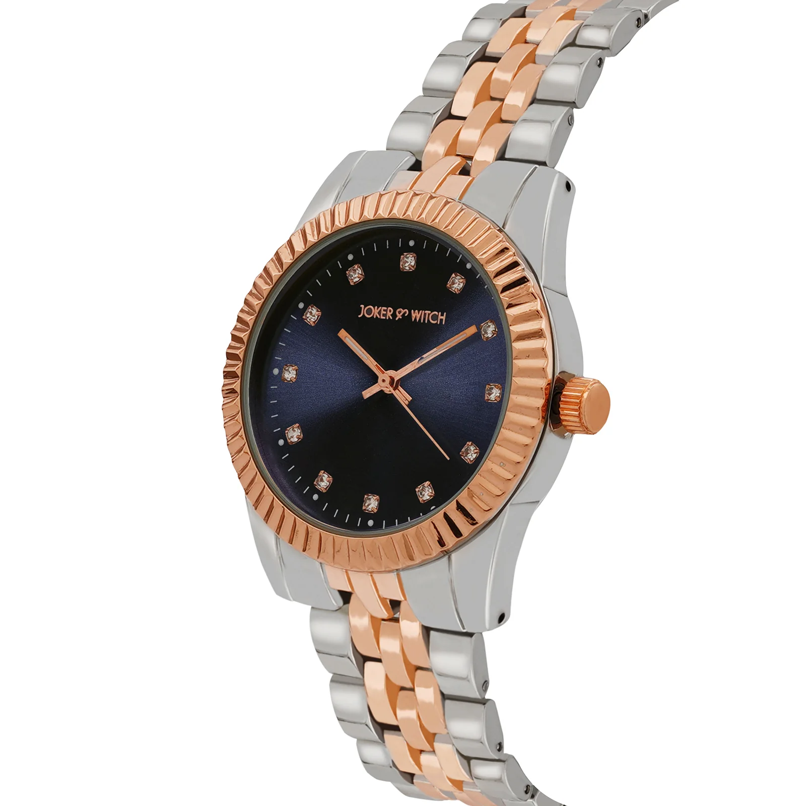 Meridian Blue Large Dial Dual Tone Linked Chain Strap Women's Watch - Image 5