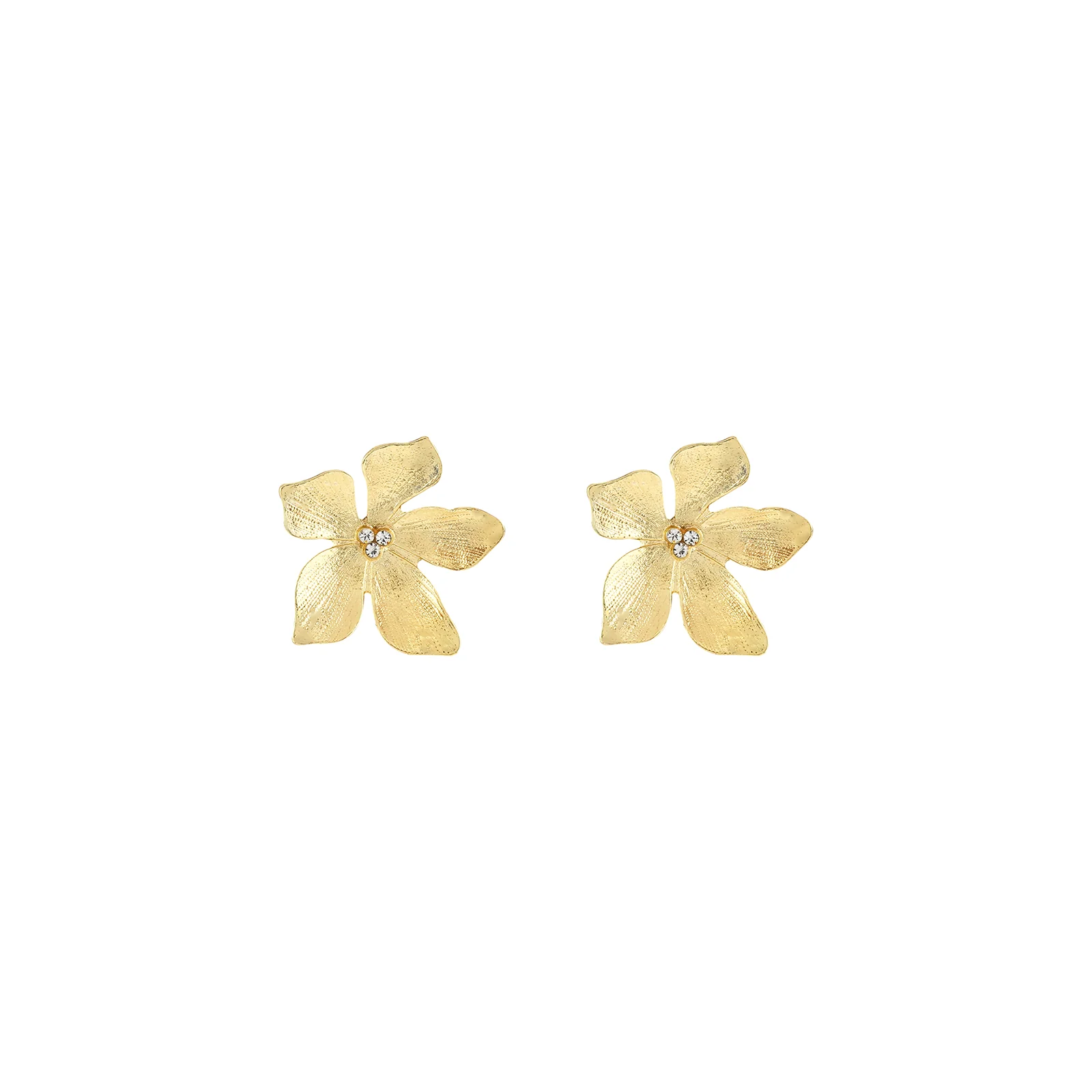 Bewitched Metallic Bold Gold Earrings - Image 3