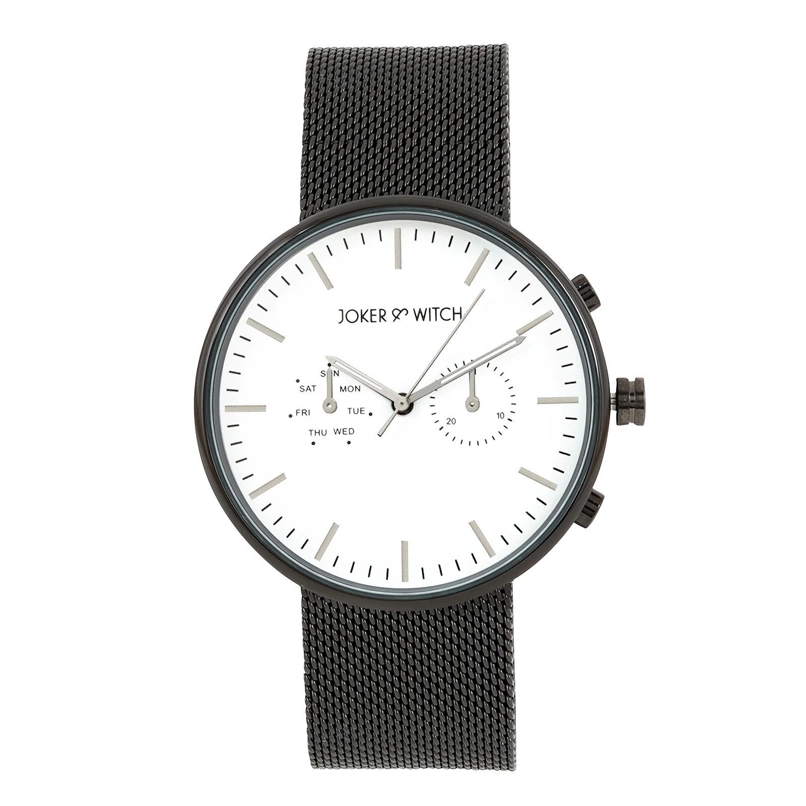 Miami White Large Dial Black Mesh Strap Men's Watch - Image 3