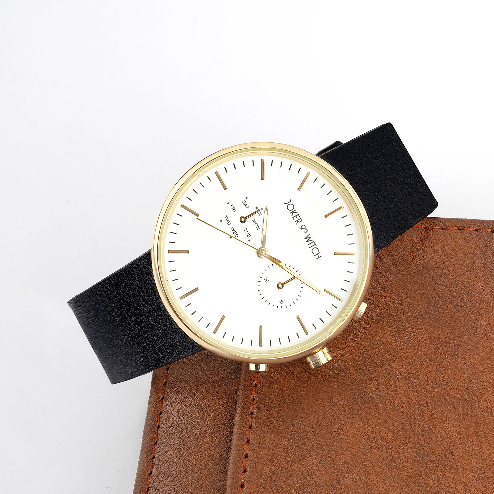 Miami White Large Dial Black PU Strap Men's Watch - Image 2