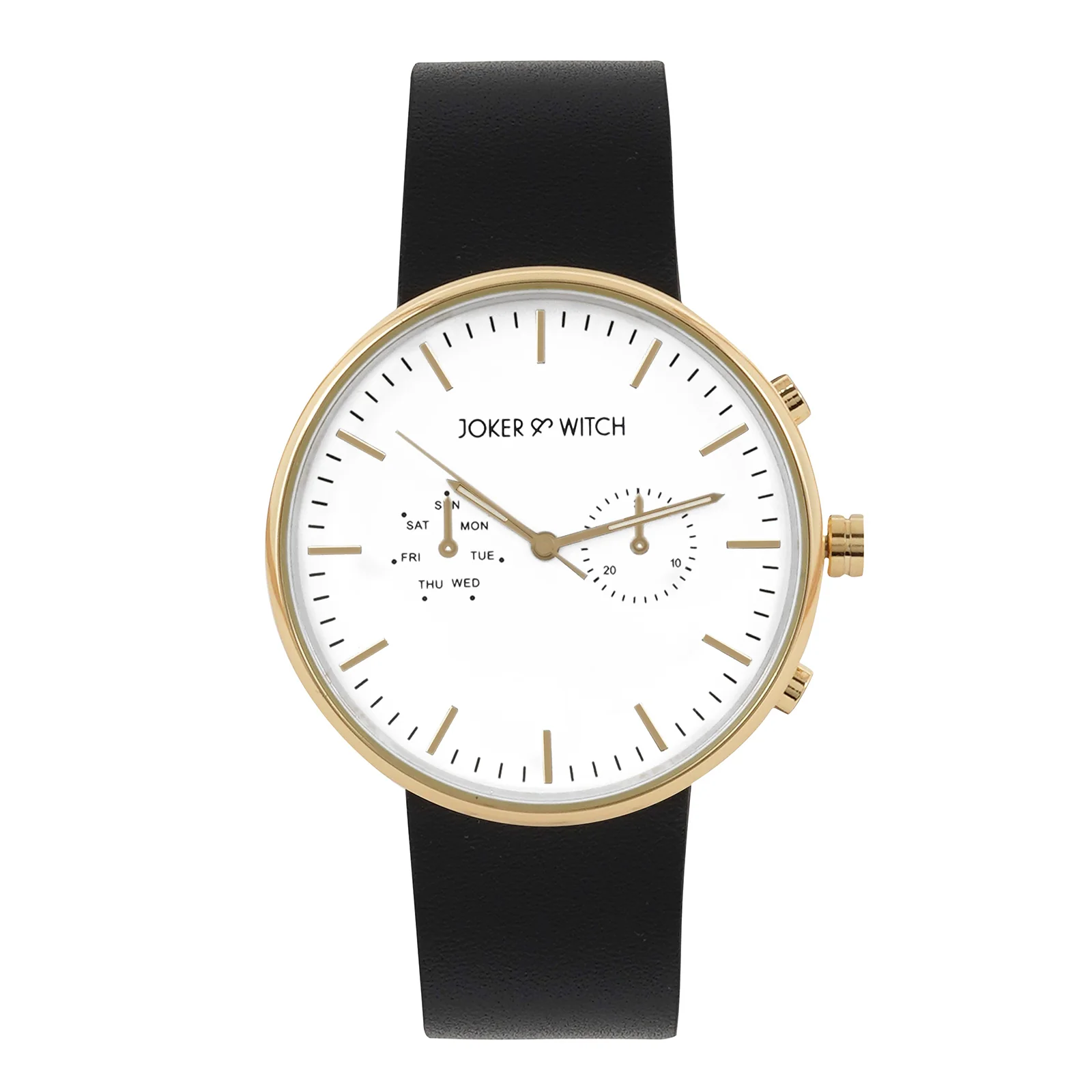 Miami White Large Dial Black PU Strap Men's Watch - Image 3