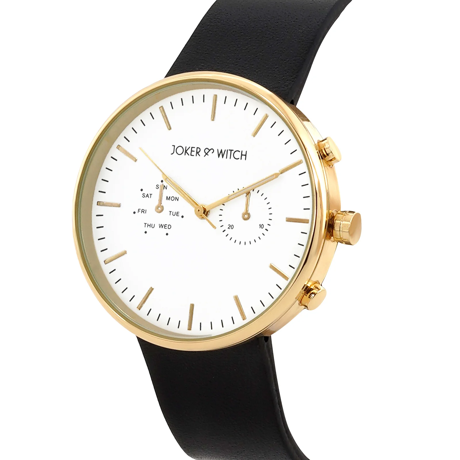 Miami White Large Dial Black PU Strap Men's Watch - Image 4