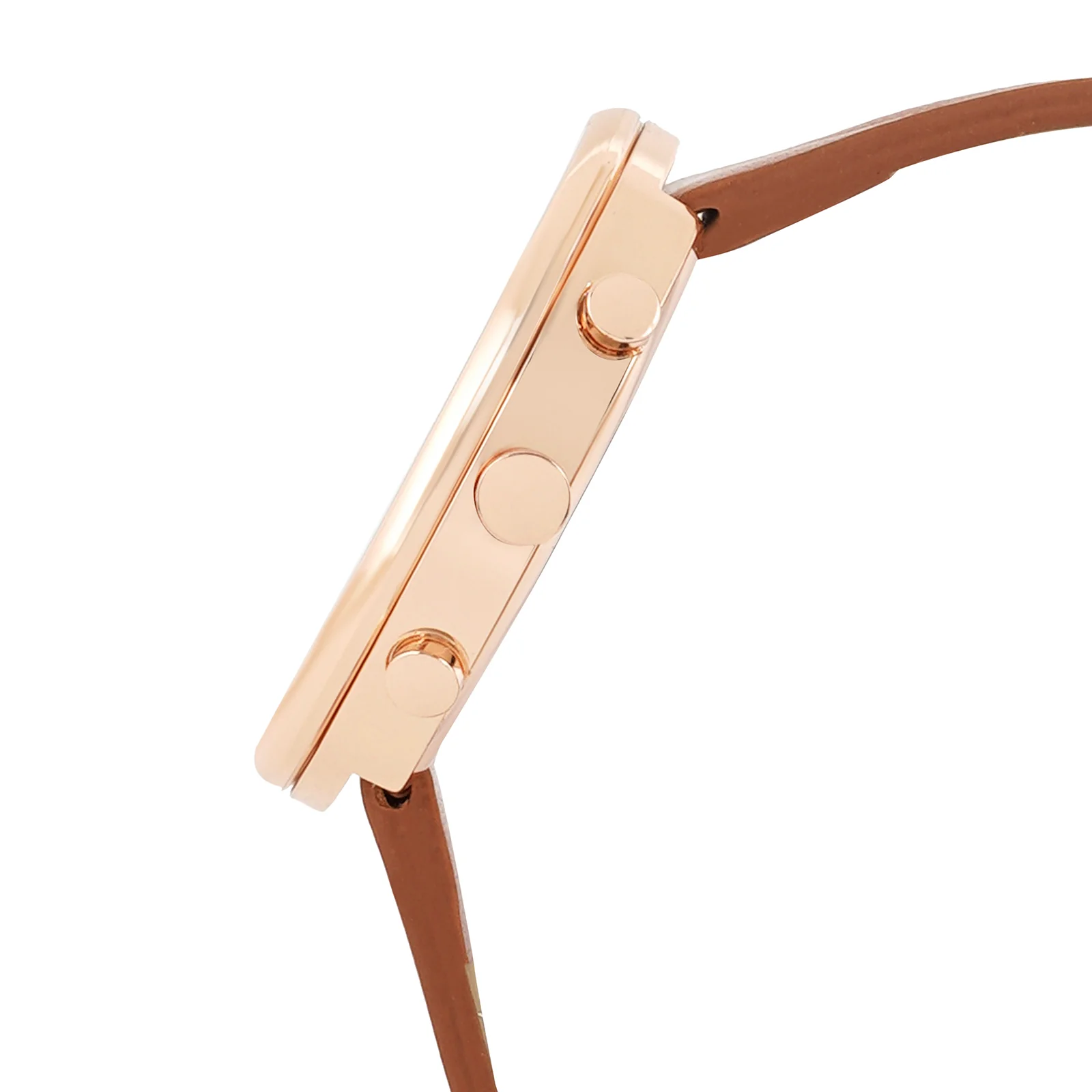Miami White Large Dial Brown PU Strap Men's Watch - Image 5