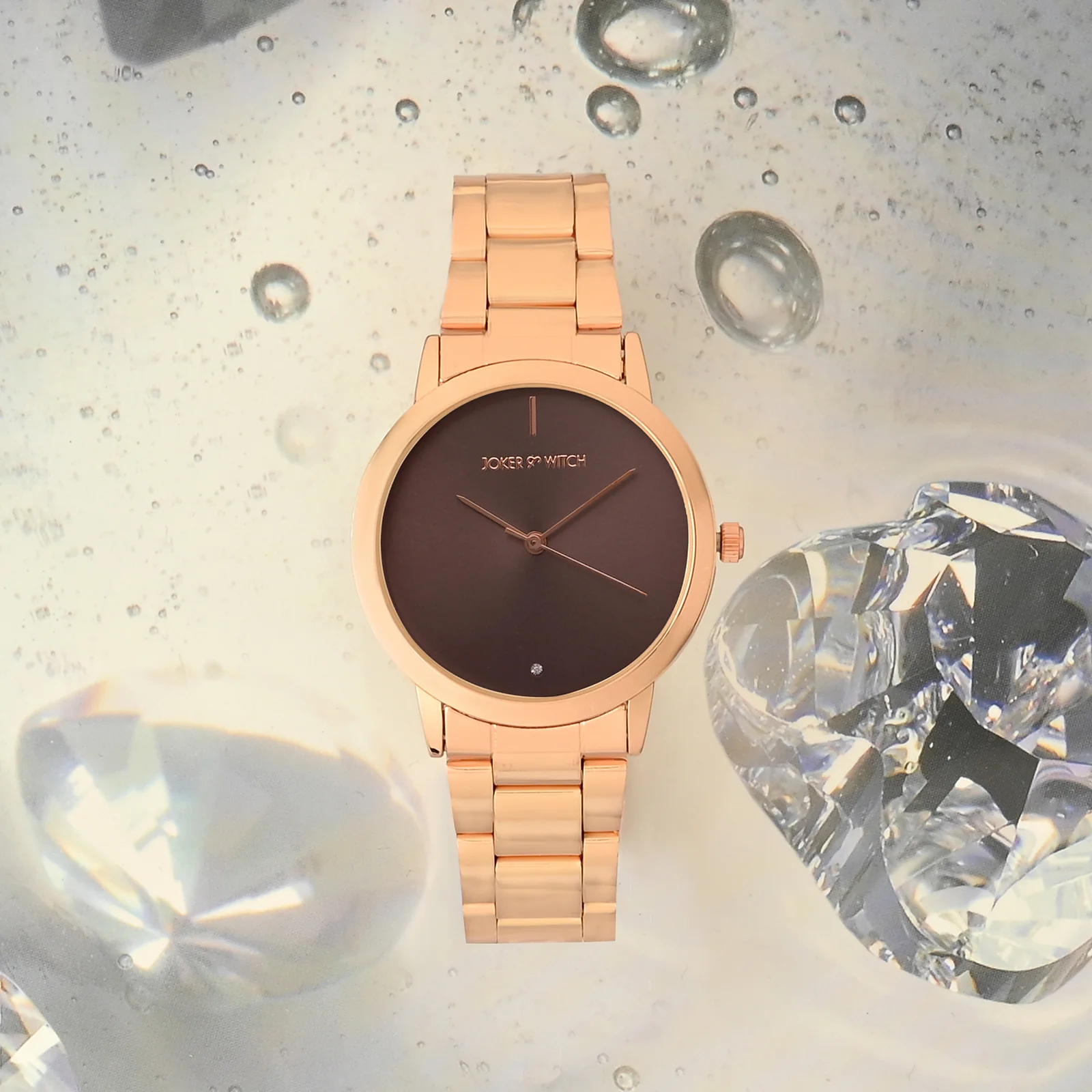 Midnight Taupe Medium Dial Rose Gold Linked Chain Strap Women's Watch - Image 3