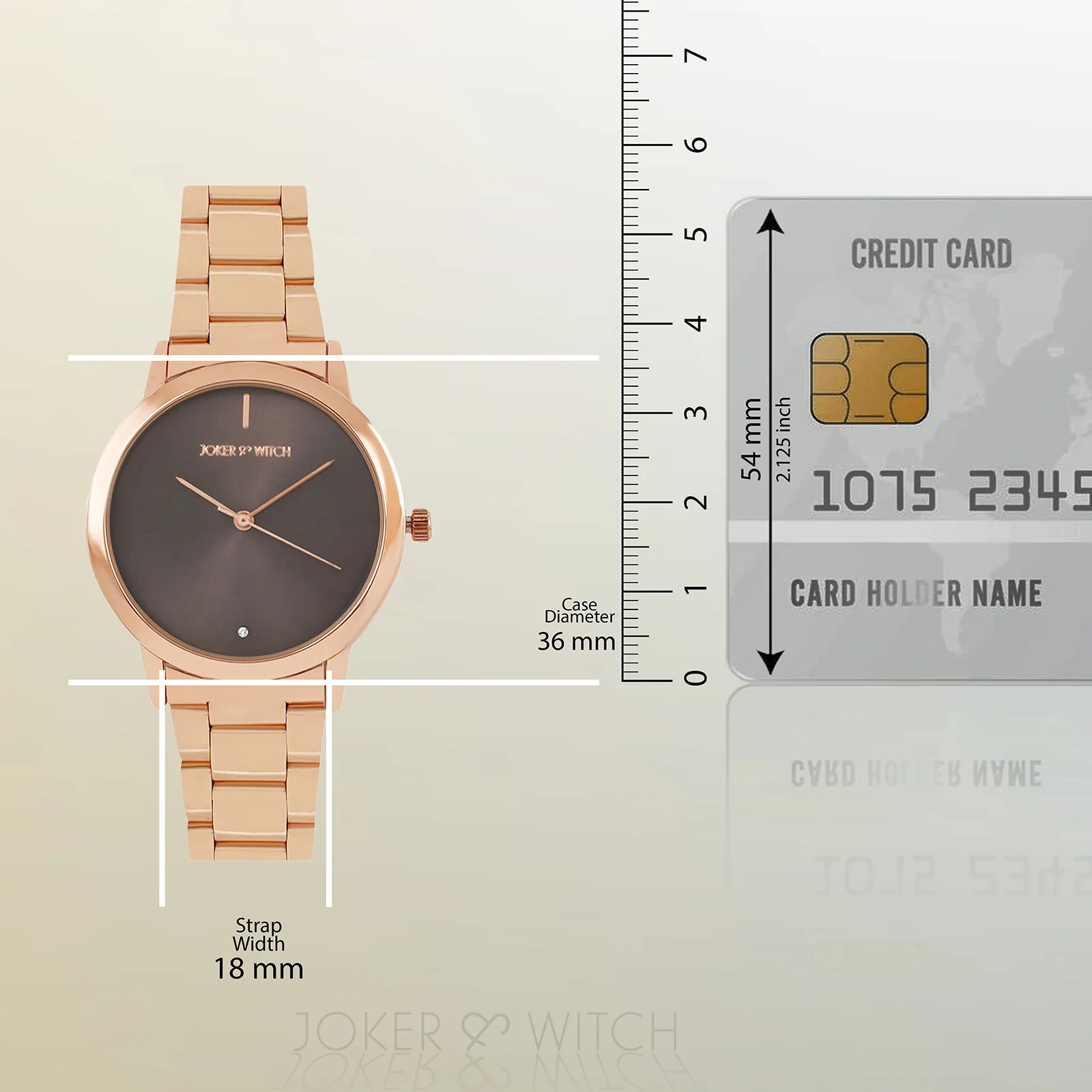 Midnight Taupe Medium Dial Rose Gold Linked Chain Strap Women's Watch - Image 8