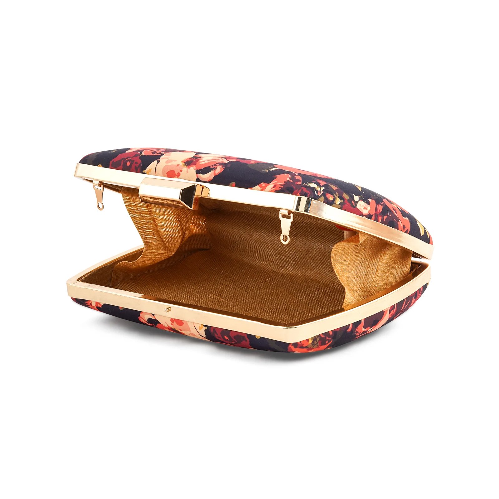 Midnight Mimosa Black And Red Printed Clutch - Image 7