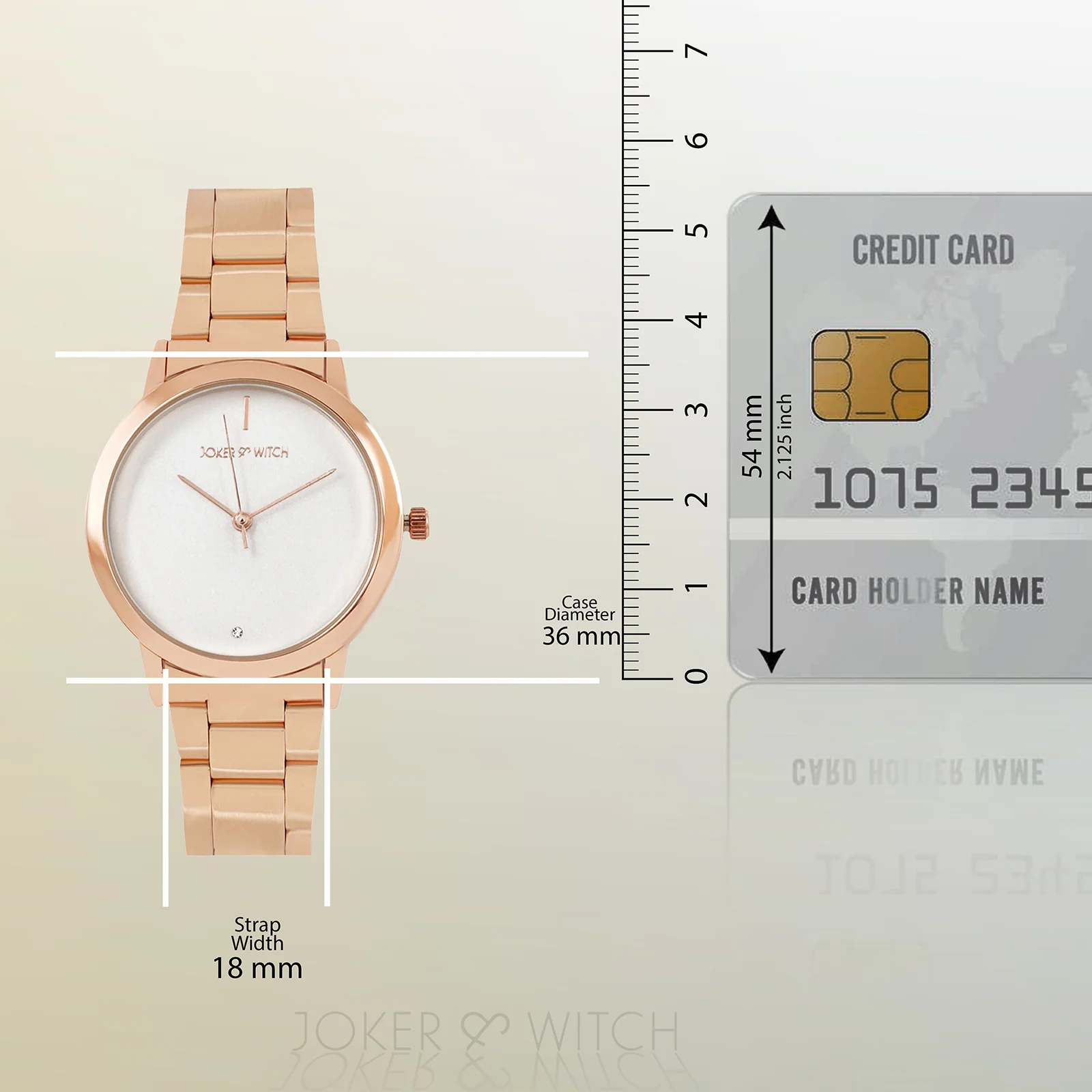 Midnight White Medium Dial Rose Gold Linked Chain Strap Women's Watch - Image 8