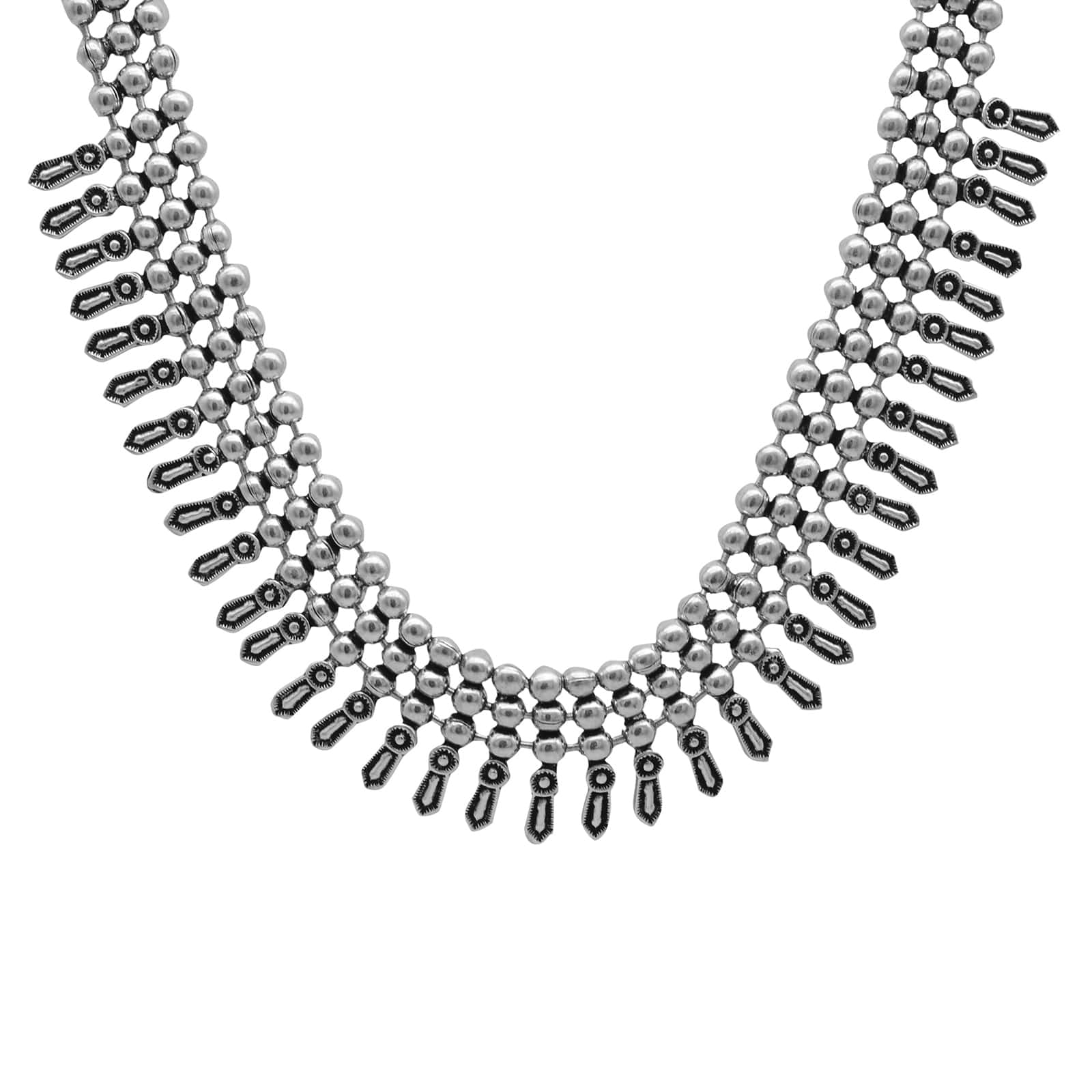 Mihika Silver Oxidized Necklace - Image 4