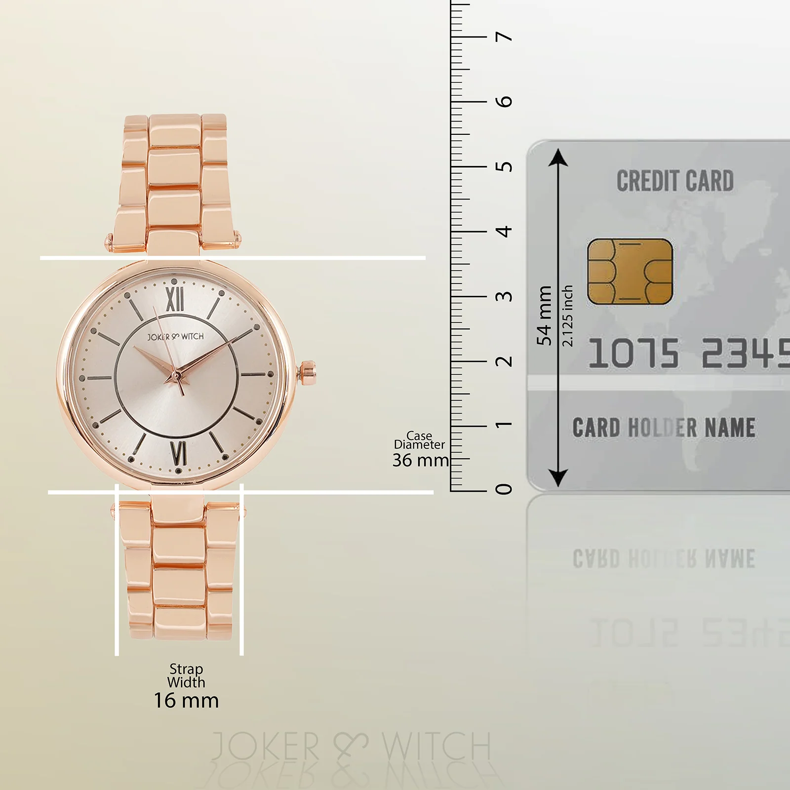 Milan Rose Gold Medium Dial Linked Chain Strap Women's Watch - Image 8