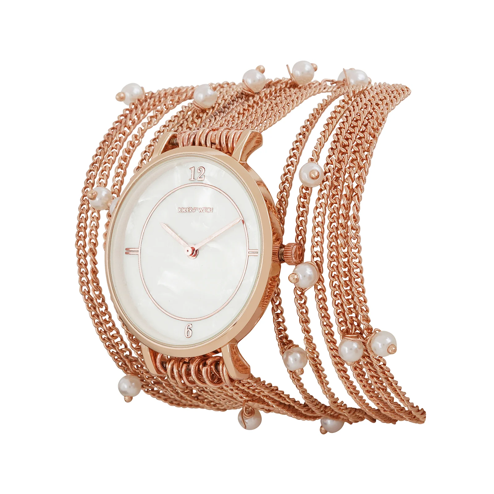 Millicent White Medium Dial Rose Gold Pearl Wrap Around Strap Women's Watch - Image 5