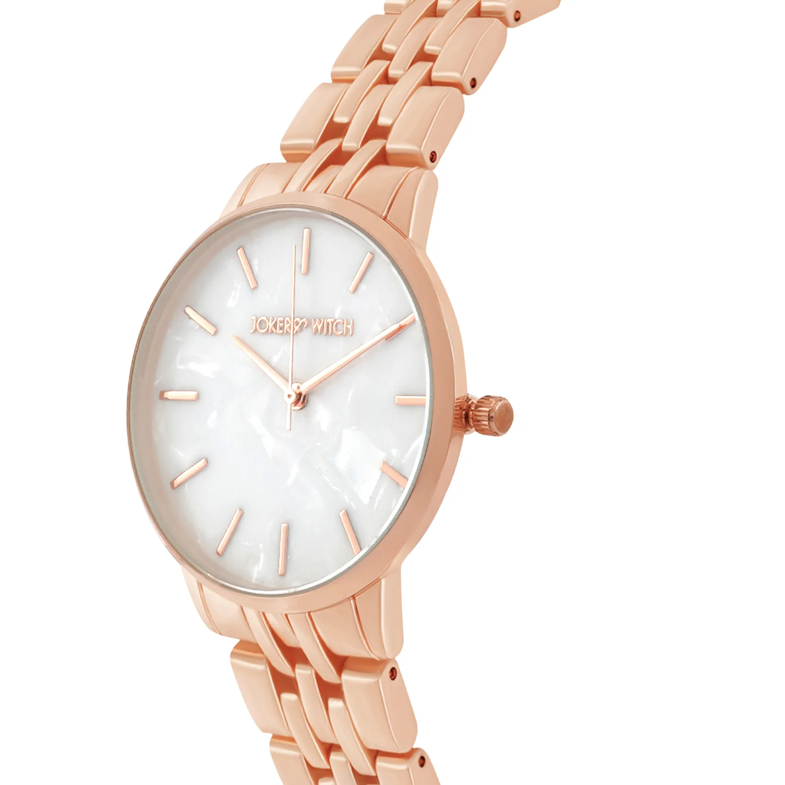 Mini Nebula White MOP Medium Dial Rose Gold Linked Chain Strap Women's Watch - Image 4