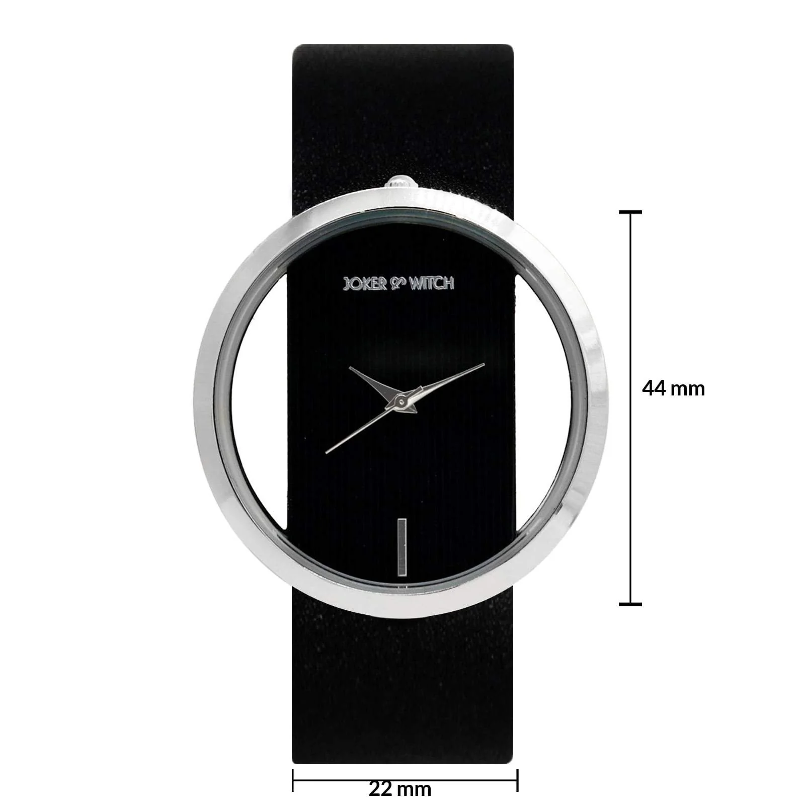 Futuristic Silver Black Large Dial PU Strap Women's Watch - Image 7