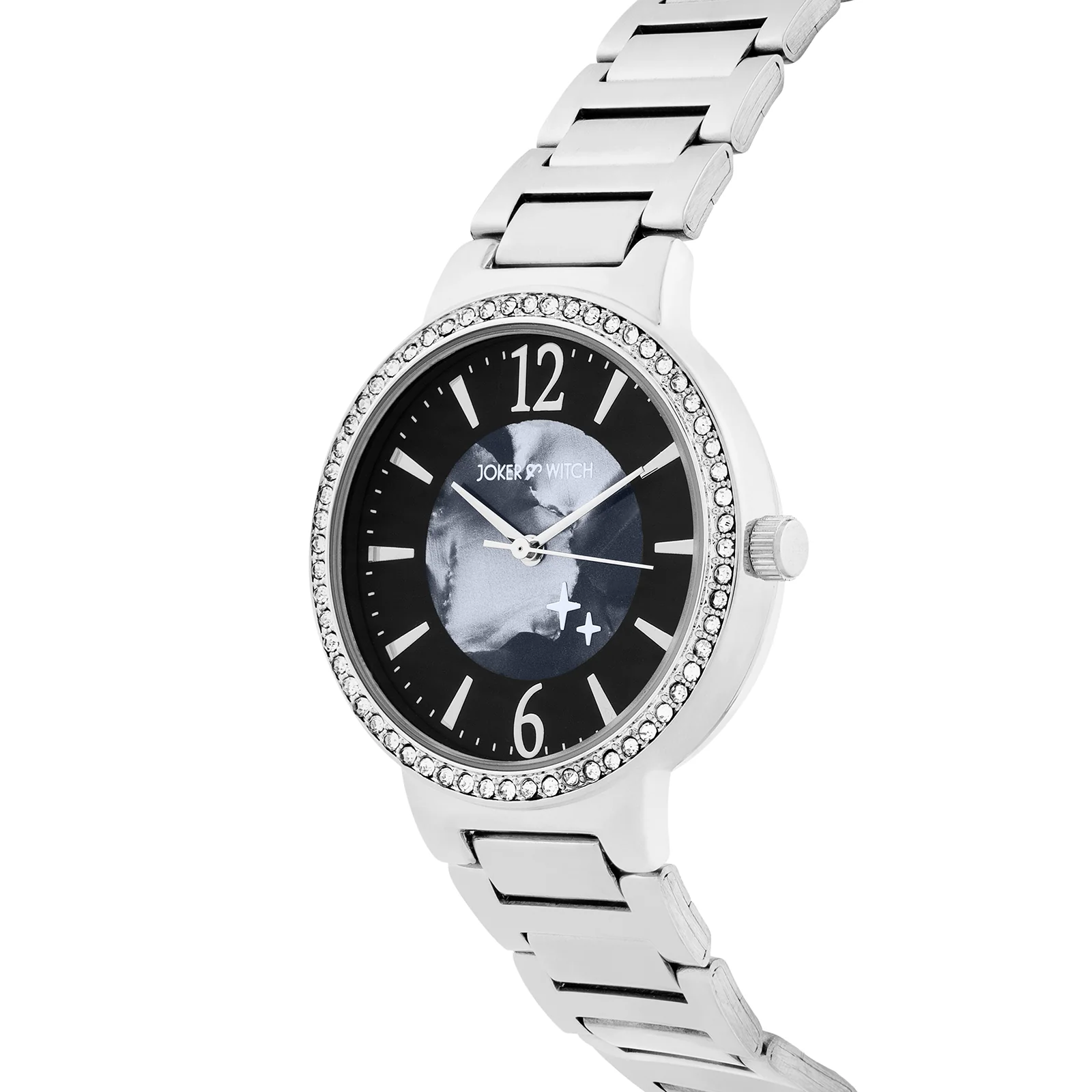 Mirage Black Medium Dial Silver Linked Chain Strap Women's Watch - Image 4