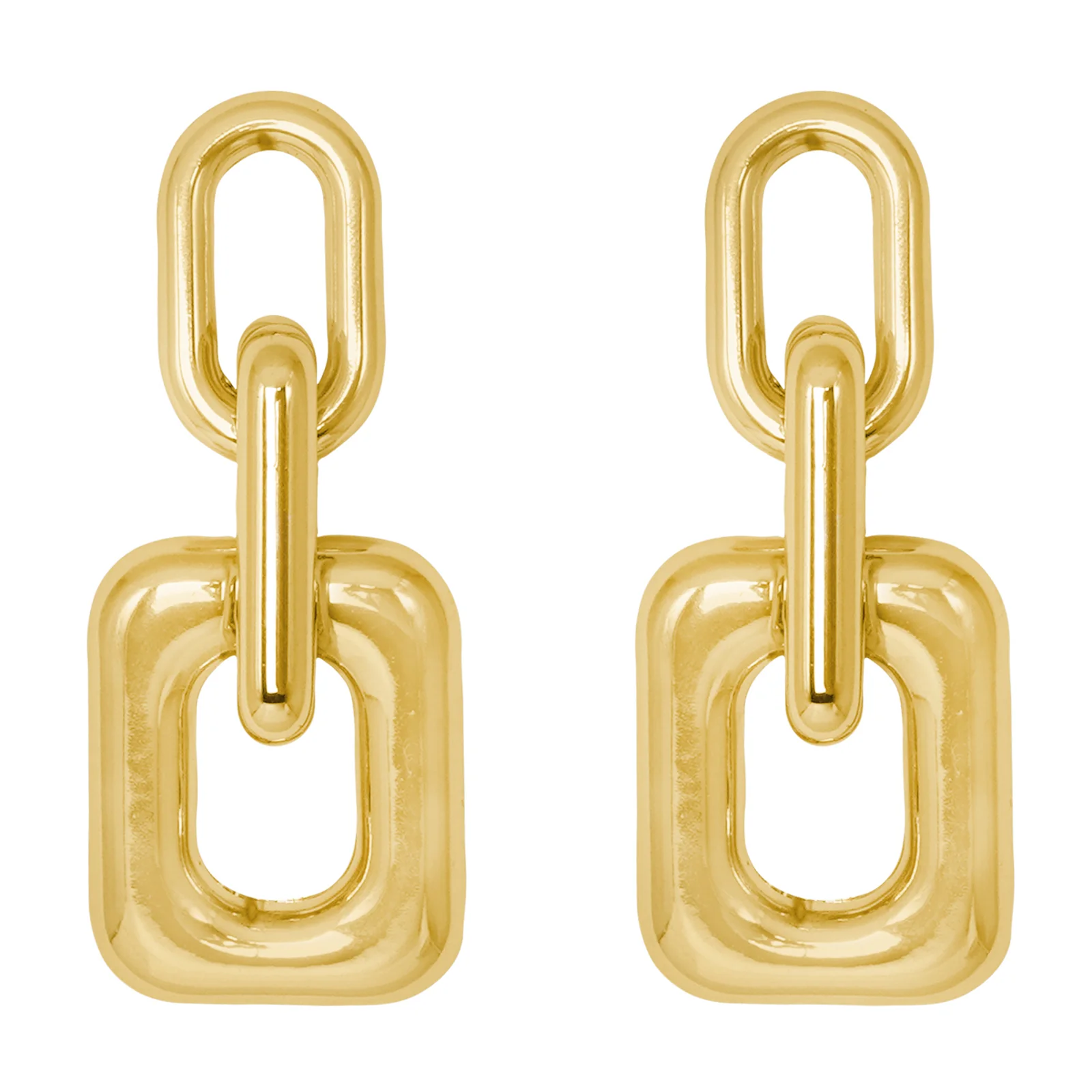 Misa Link Detail Gold Earrings - Image 2