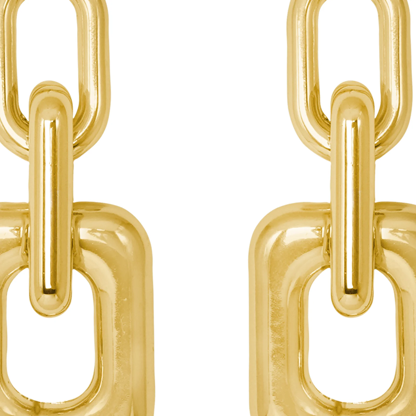 Misa Link Detail Gold Earrings - Image 3