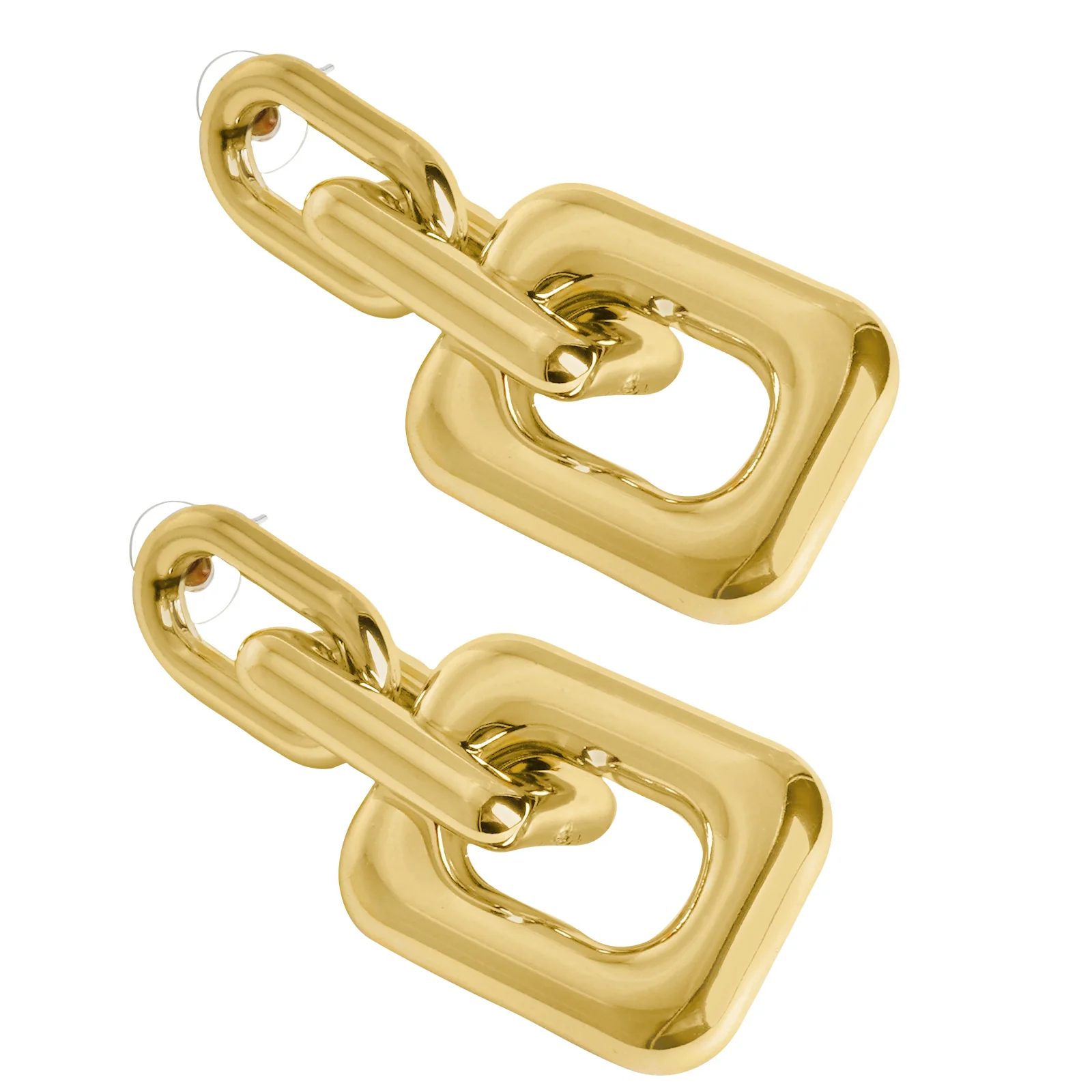 Misa Link Detail Gold Earrings - Image 5