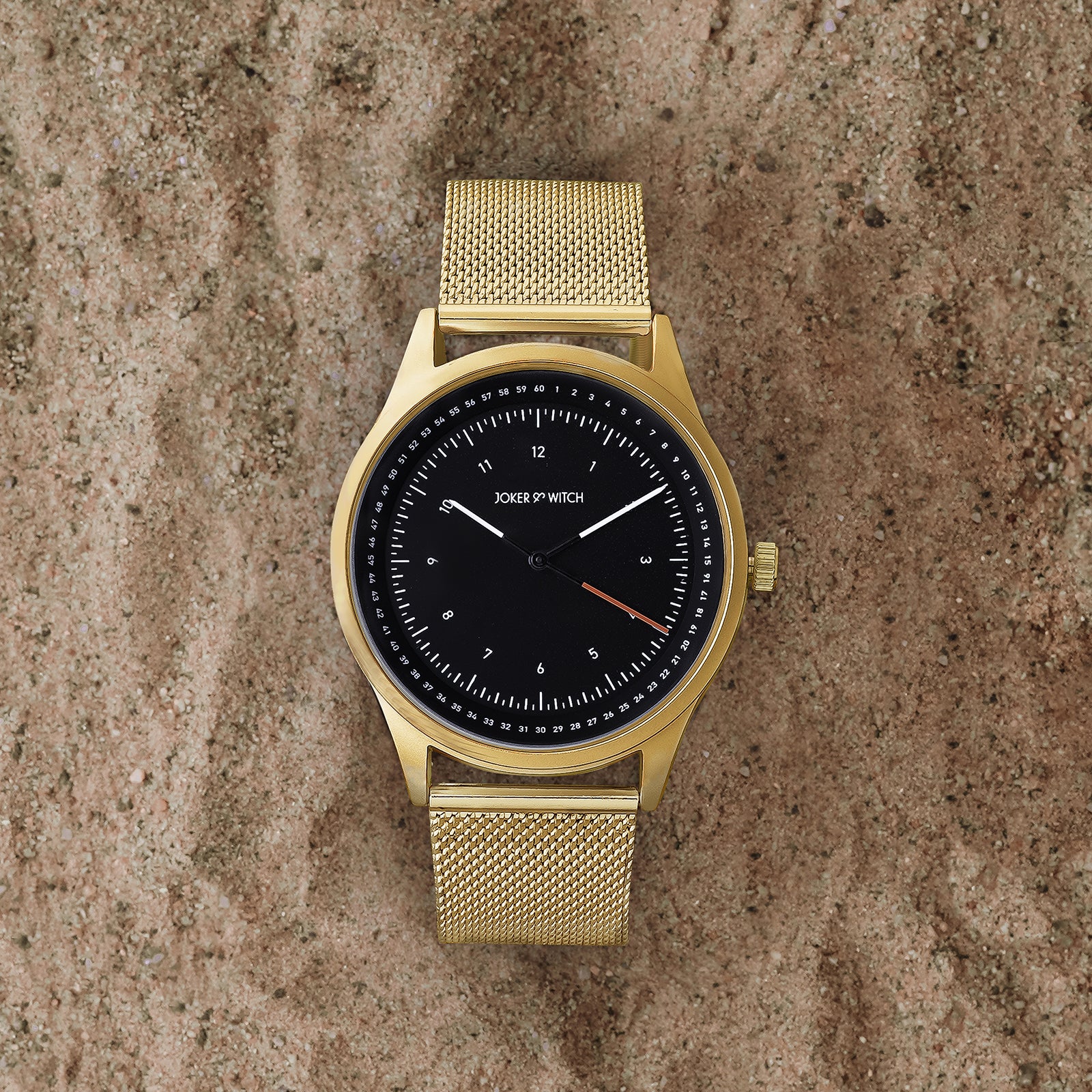 Montego Black XLarge Dial Gold Mesh Strap Men's Watch - Image 2
