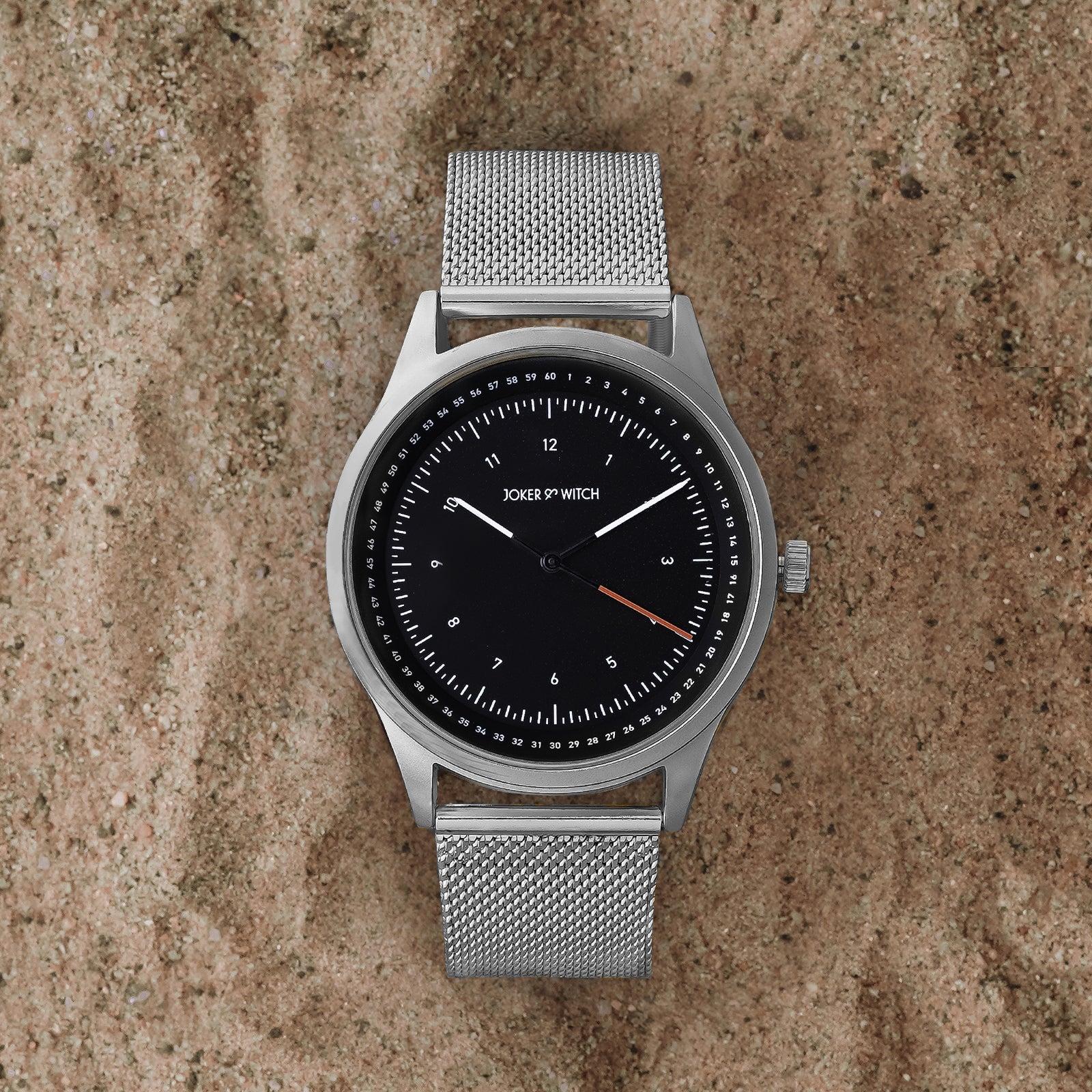 Montego Black XLarge Dial Silver Mesh Strap Men's Watch - Image 3