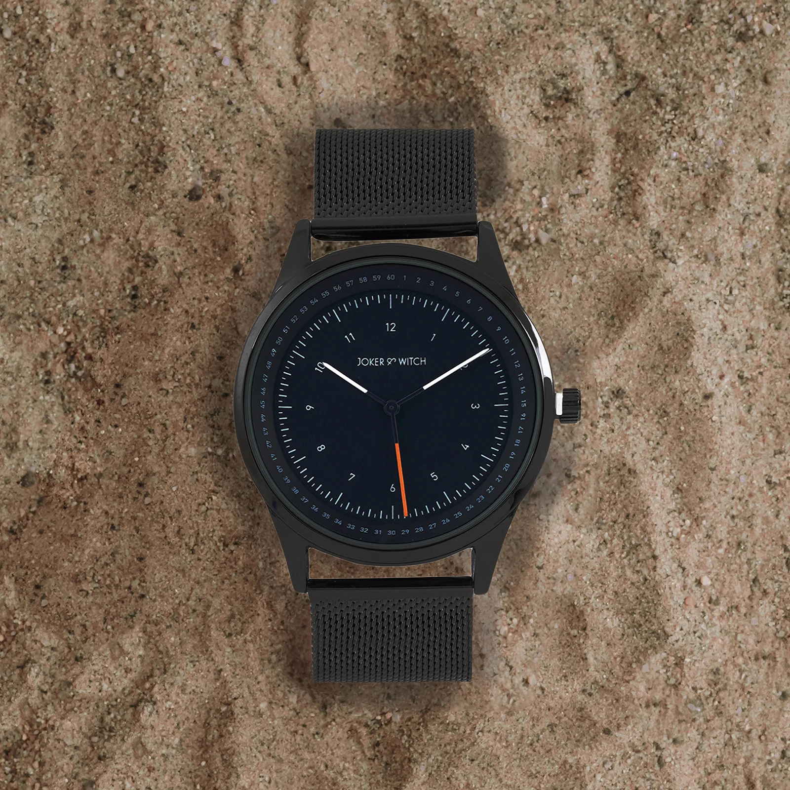 Montego Blue XLarge Dial Gunmetal Mesh Strap Men's Watch - Image 2