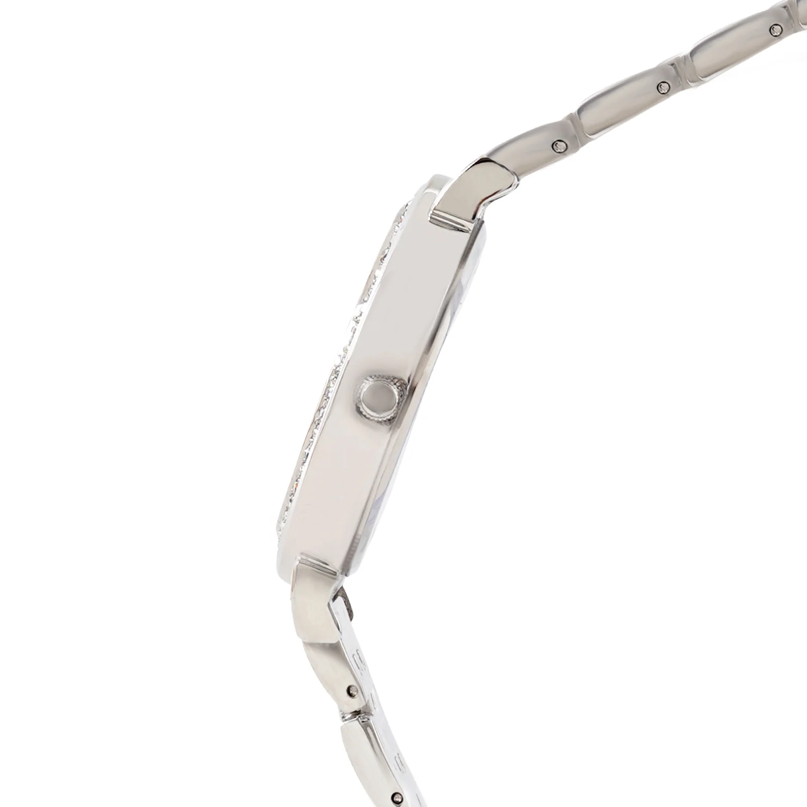 Moonlight White Medium Rhinestone Dial Silver Linked Chain Strap Women's Watch - Image 5