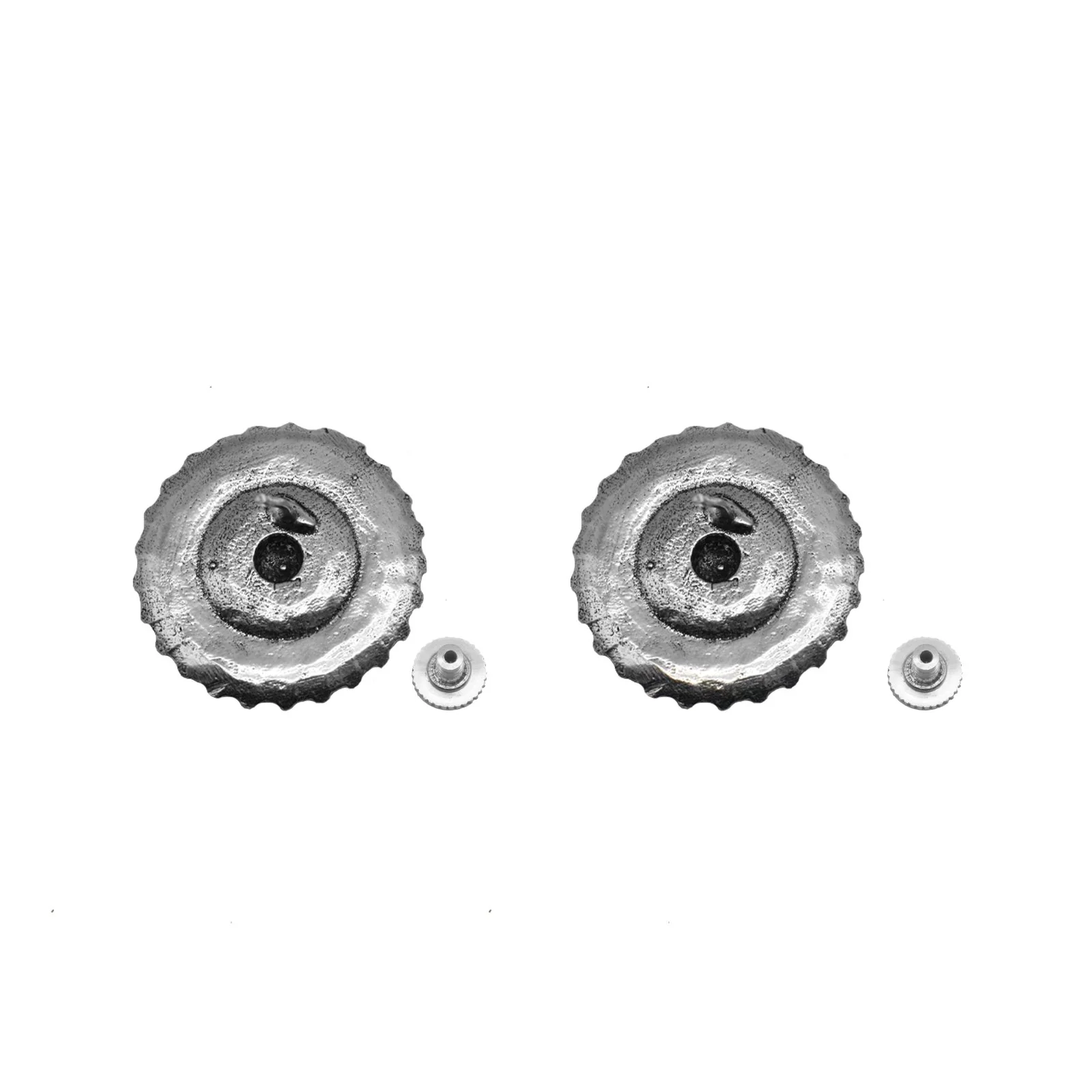 Mridhul Circular Silver Oxidized Studs Earrings - Image 5